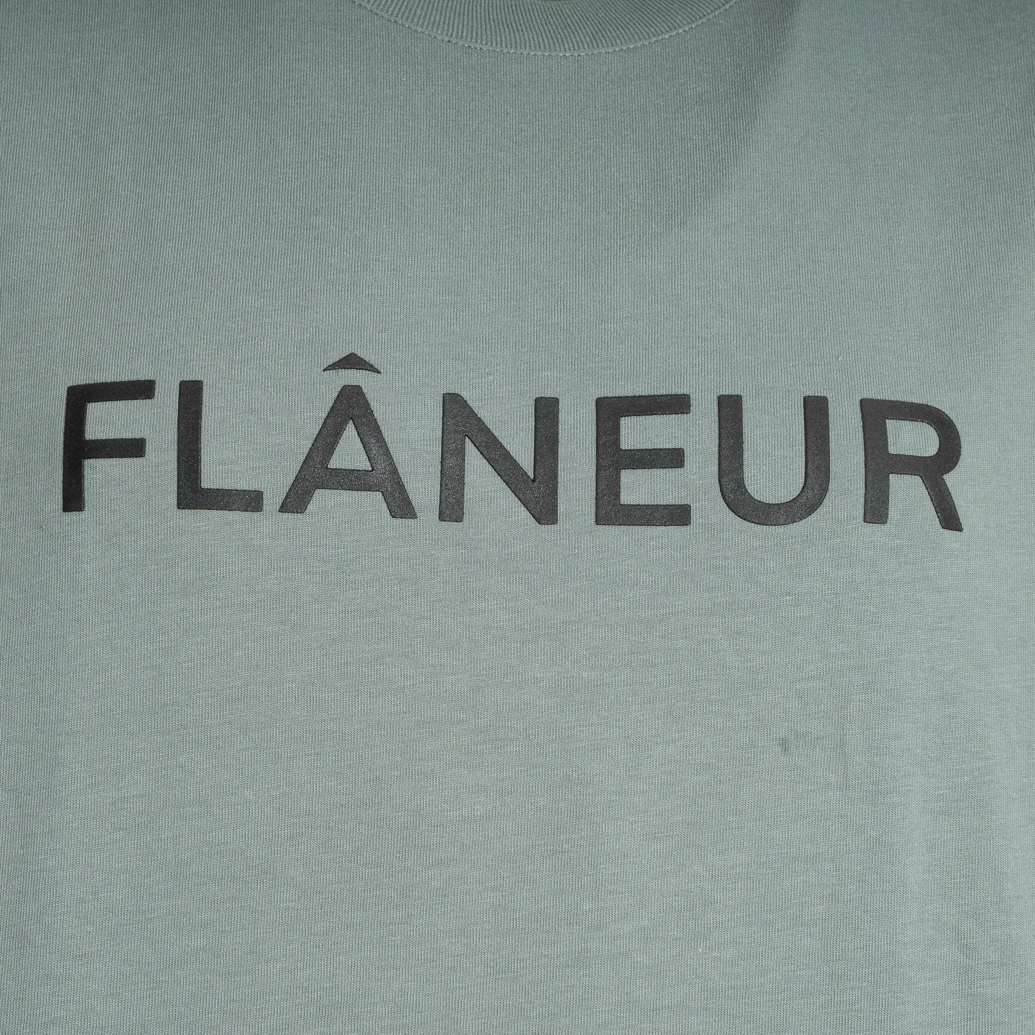 Flaneur T-Shirt Groen | Printed Logo T-Shirt