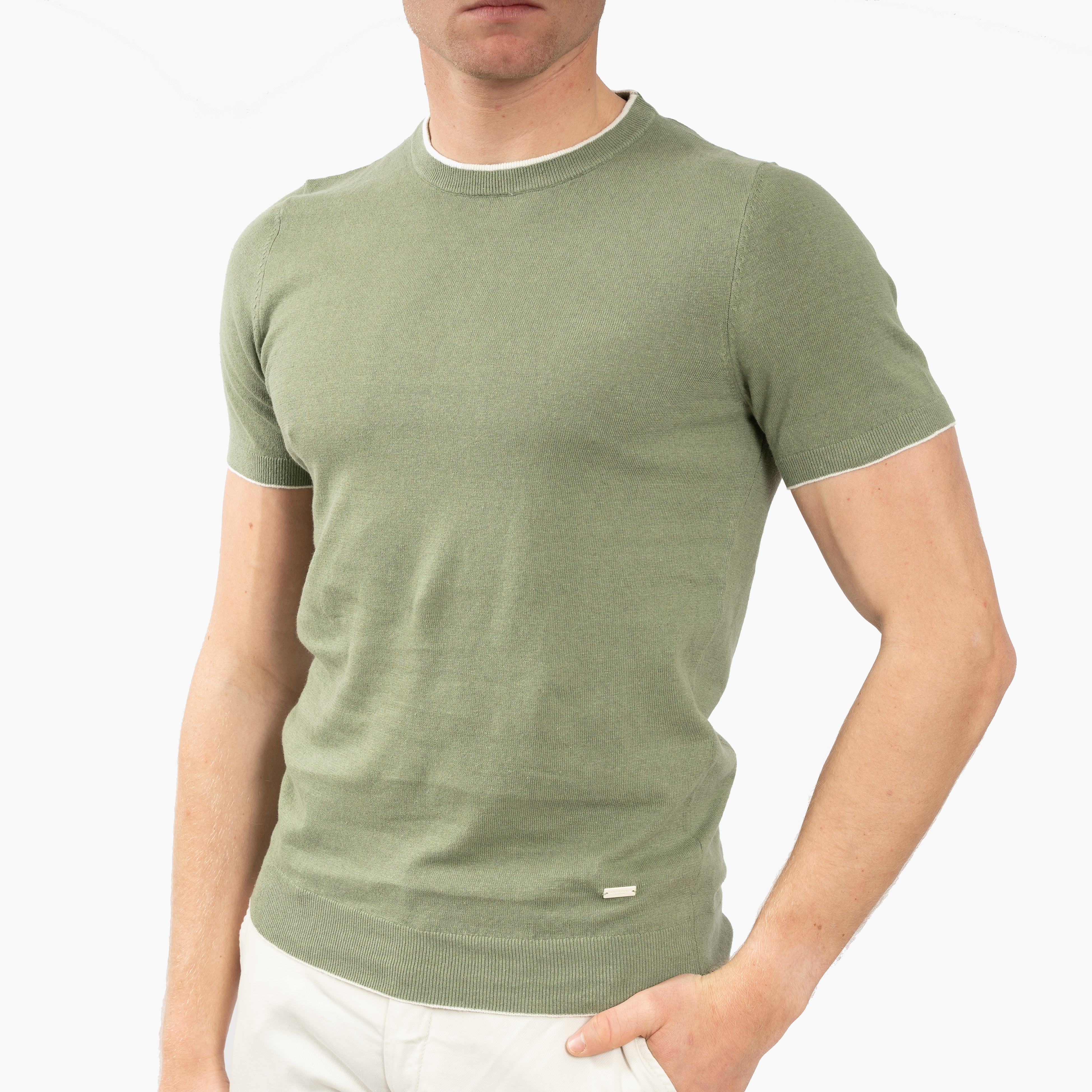 SEVEN DIALS Linnen T-Shirt Groen | Bennett