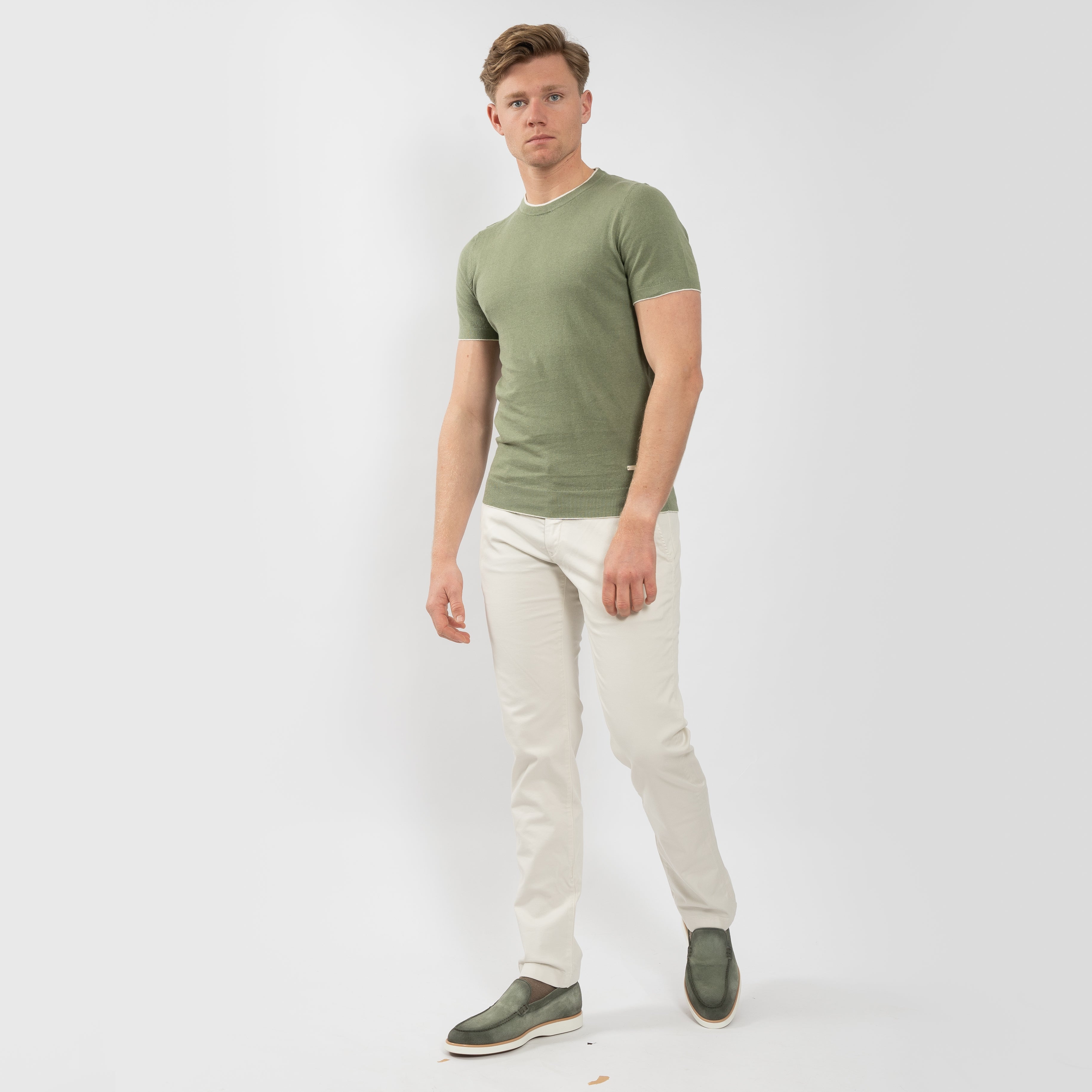 SEVEN DIALS Linnen T-Shirt Groen | Bennett