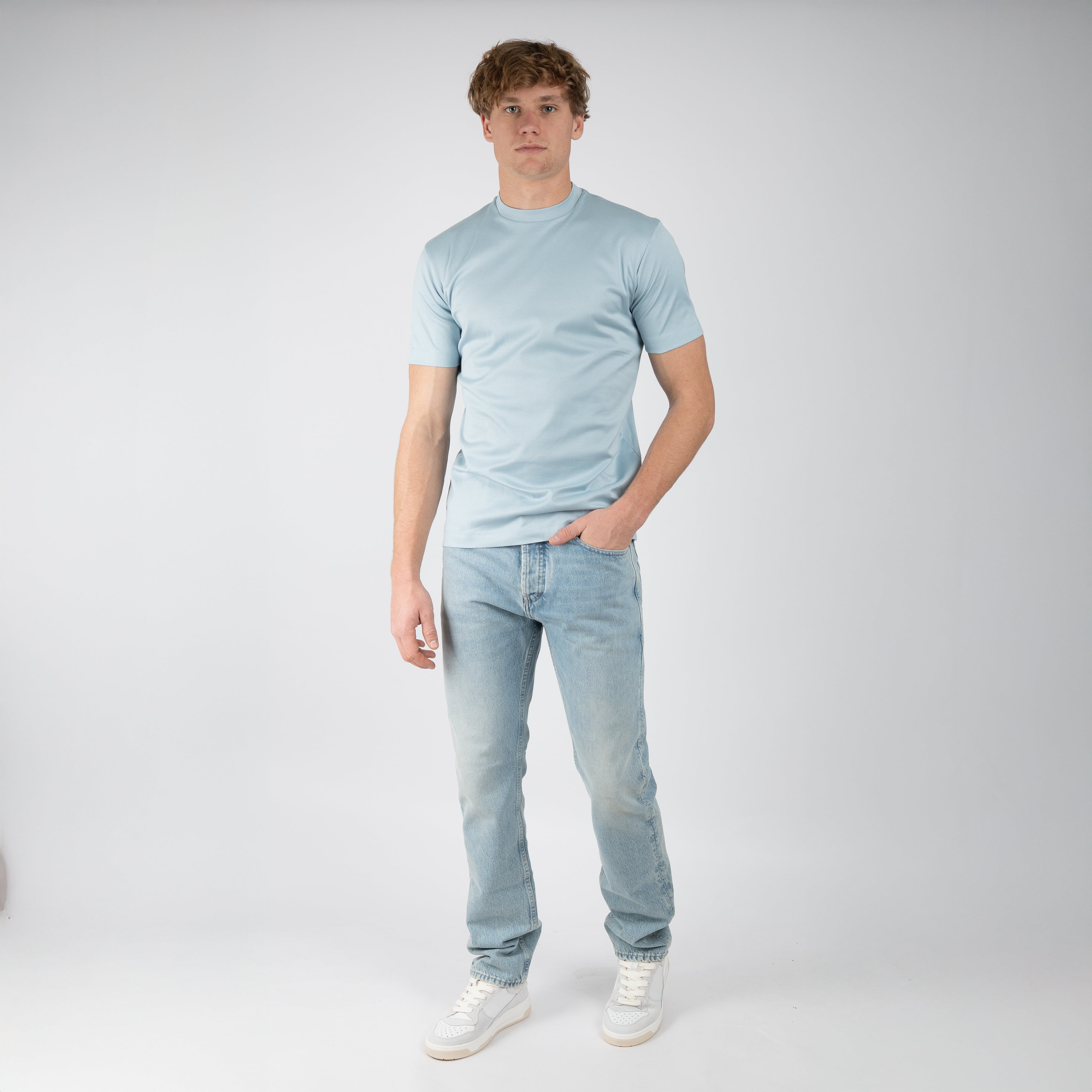 Valenza T-Shirt Lichtblauw | Interlock Supima Cotton