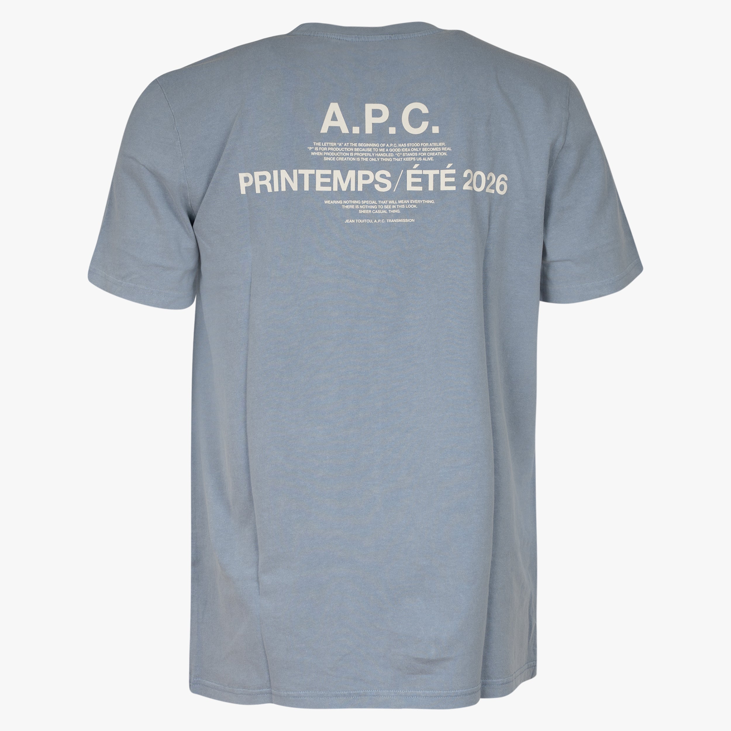 A.P.C. T-Shirt Backprint Lichtblauw | Printemps 26