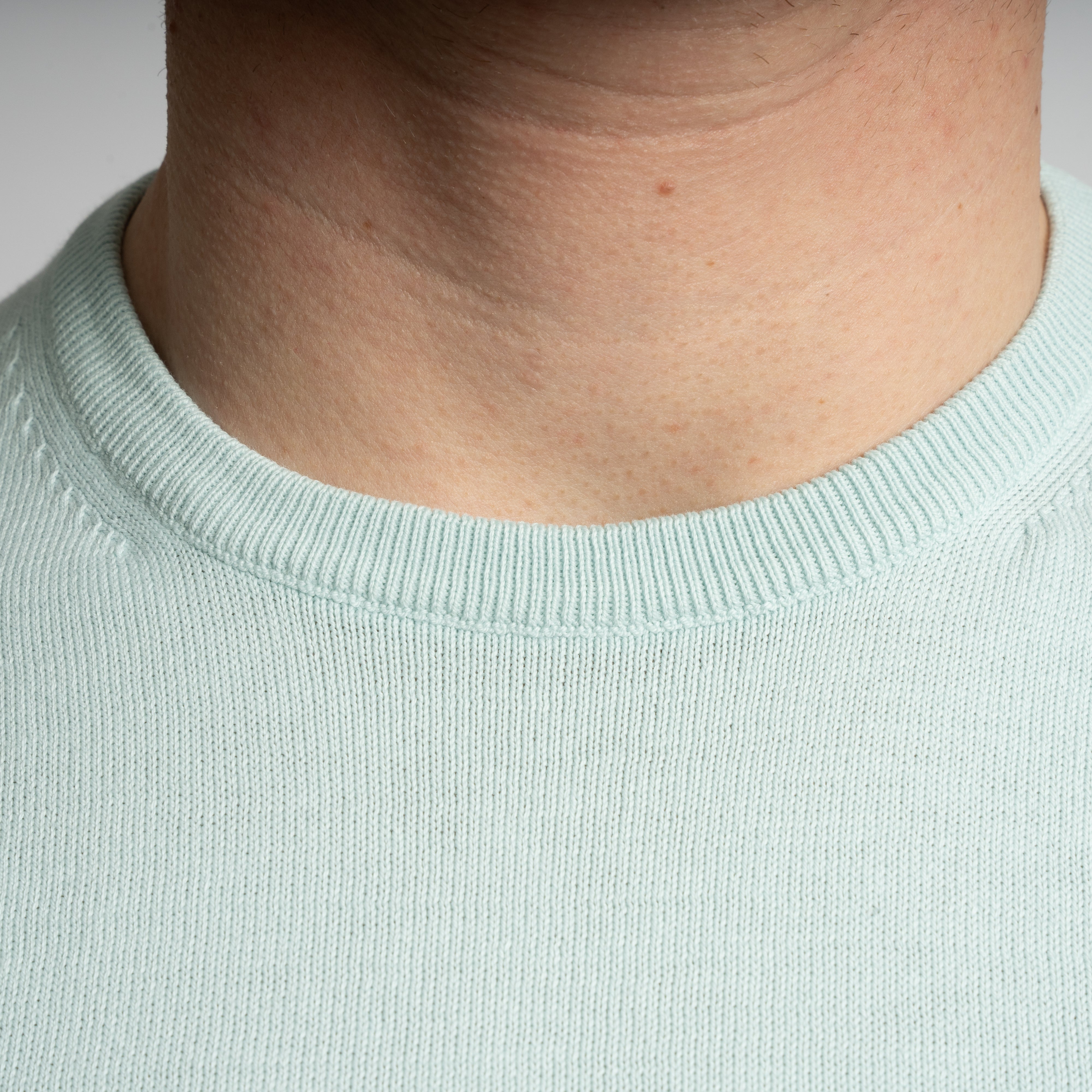 Gran Sasso T-Shirt Aquablauw | Egyptian Giza Cotton Knit