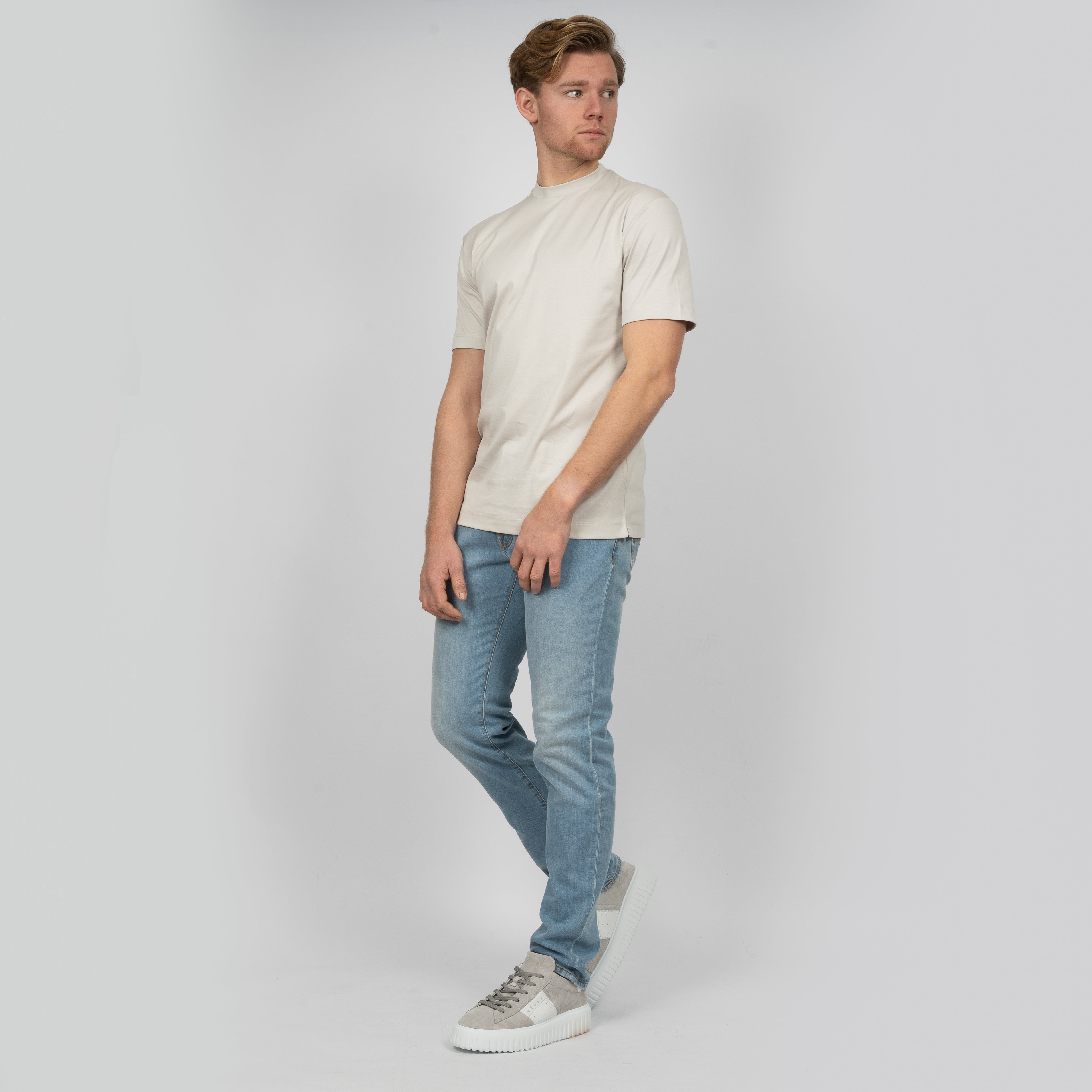 Valenza T-Shirt Parelgrijs | Interlock Supima Cotton