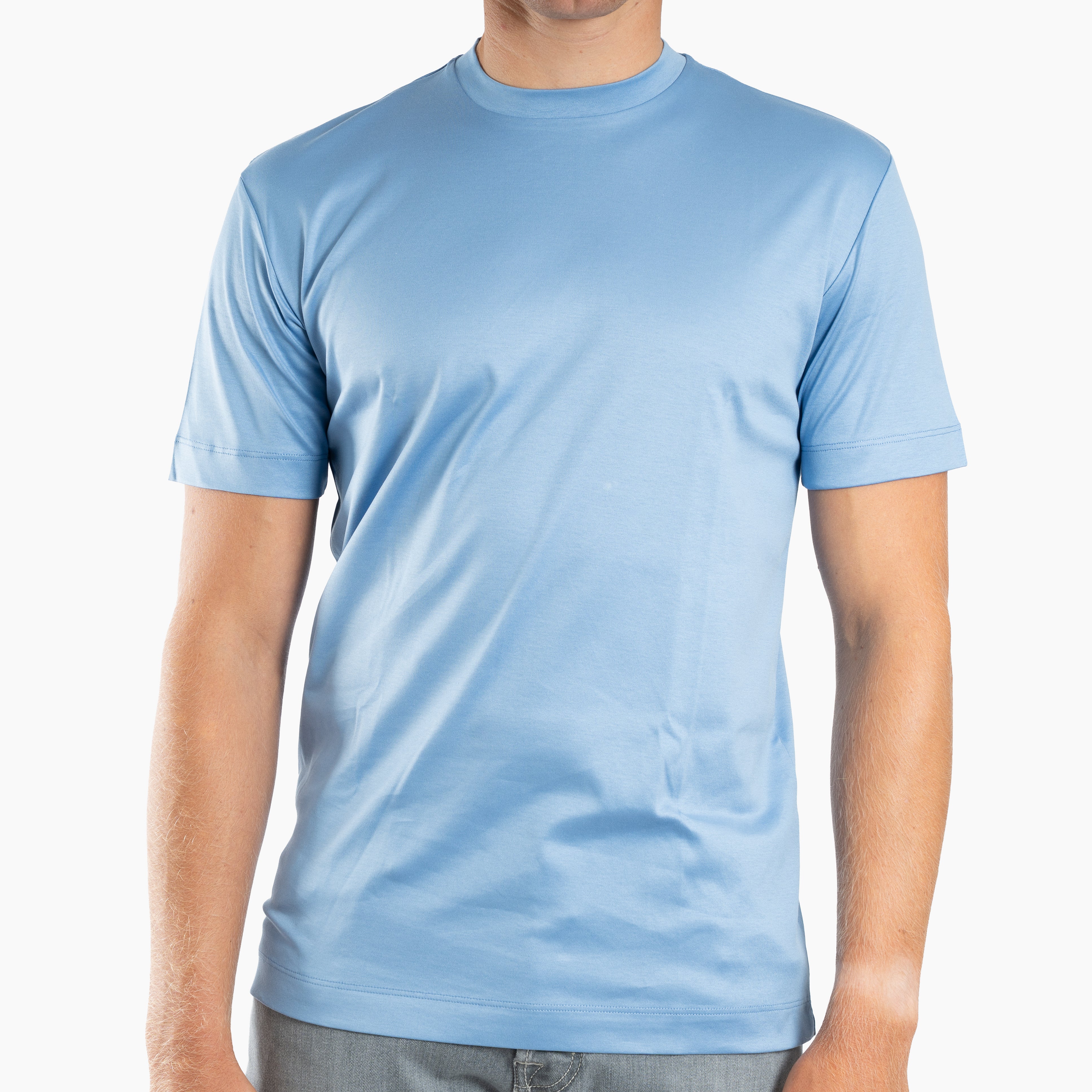 Valenza T-Shirt Lichtblauw | Interlock Supima Cotton