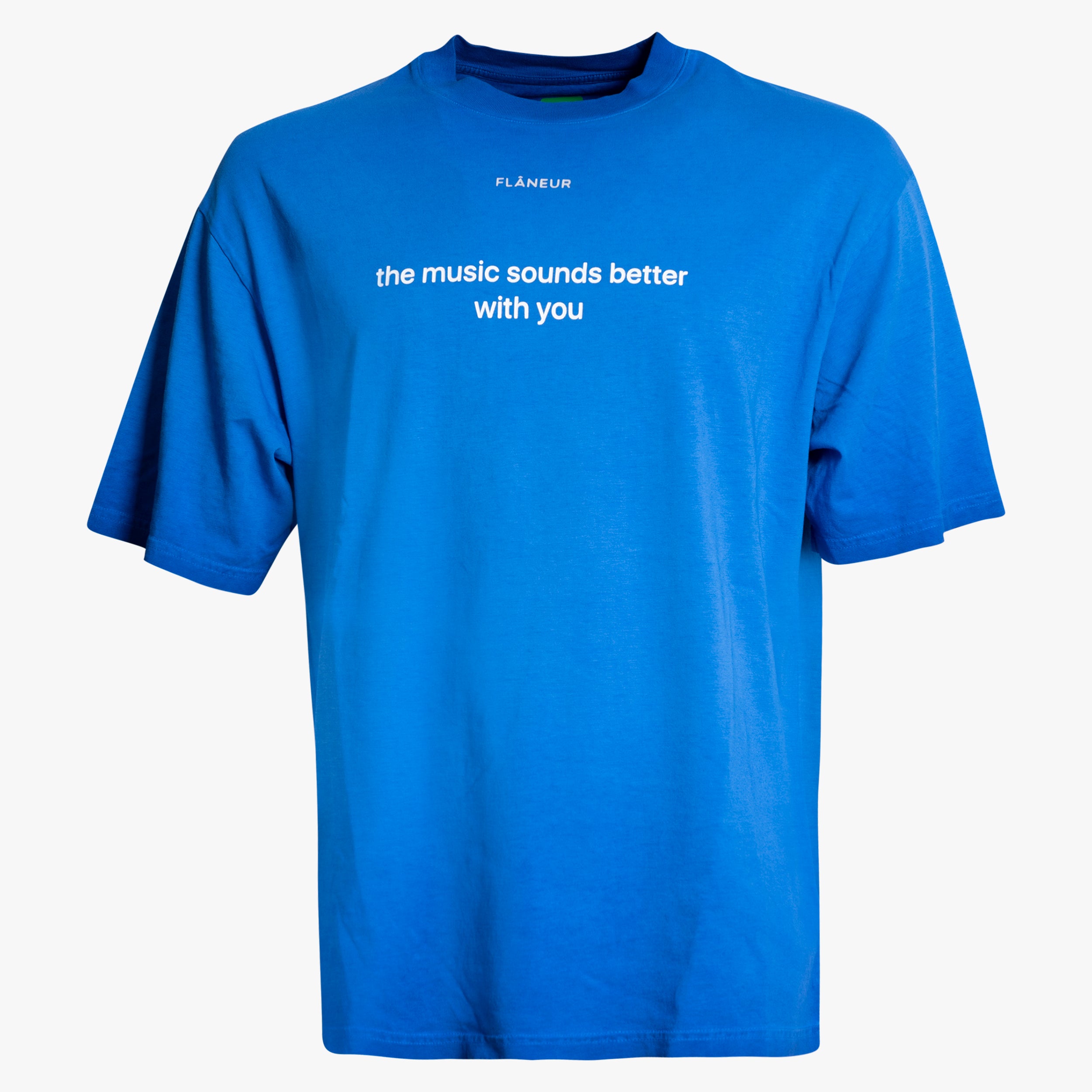 Flaneur T-Shirt Verwassen Blauw | With You