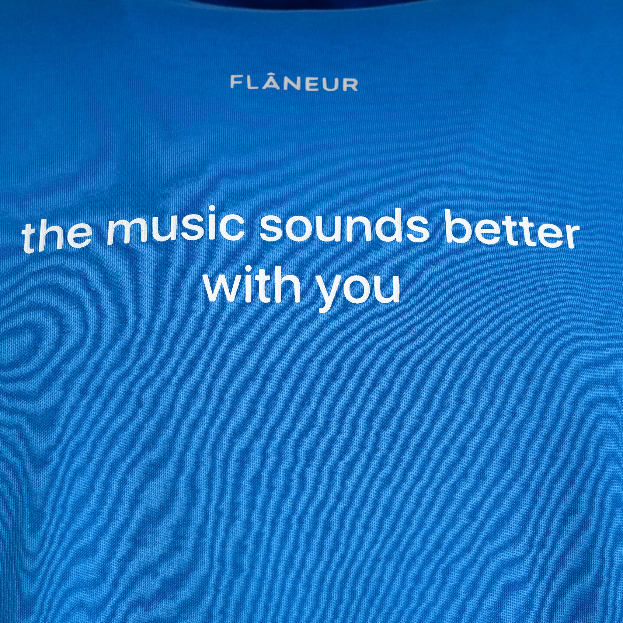 Flaneur T-Shirt Verwassen Blauw | With You