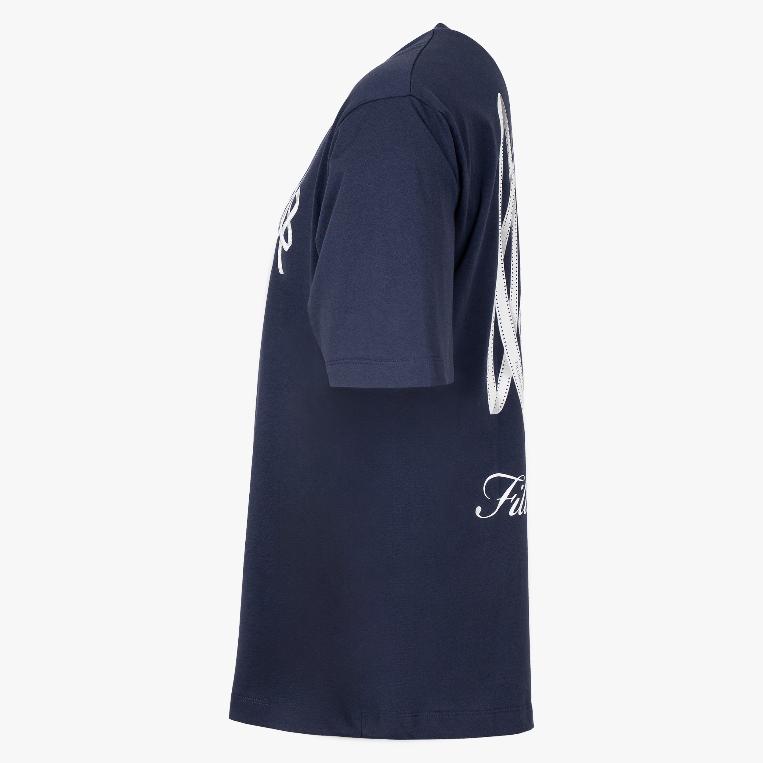 Filling Pieces T-Shirt Backprint Donkerblauw | Boxy Film Strip