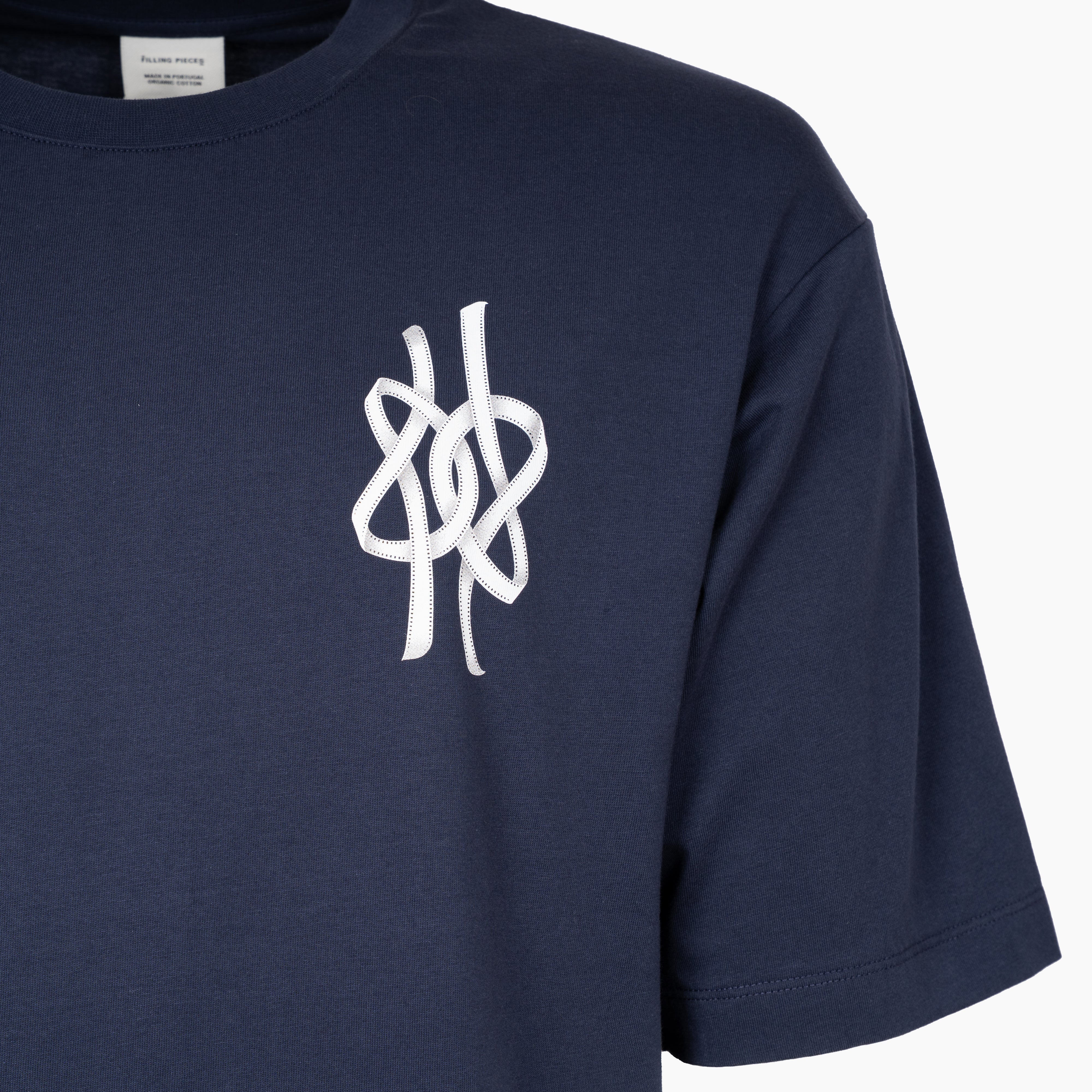 Filling Pieces T-Shirt Backprint Donkerblauw | Boxy Film Strip