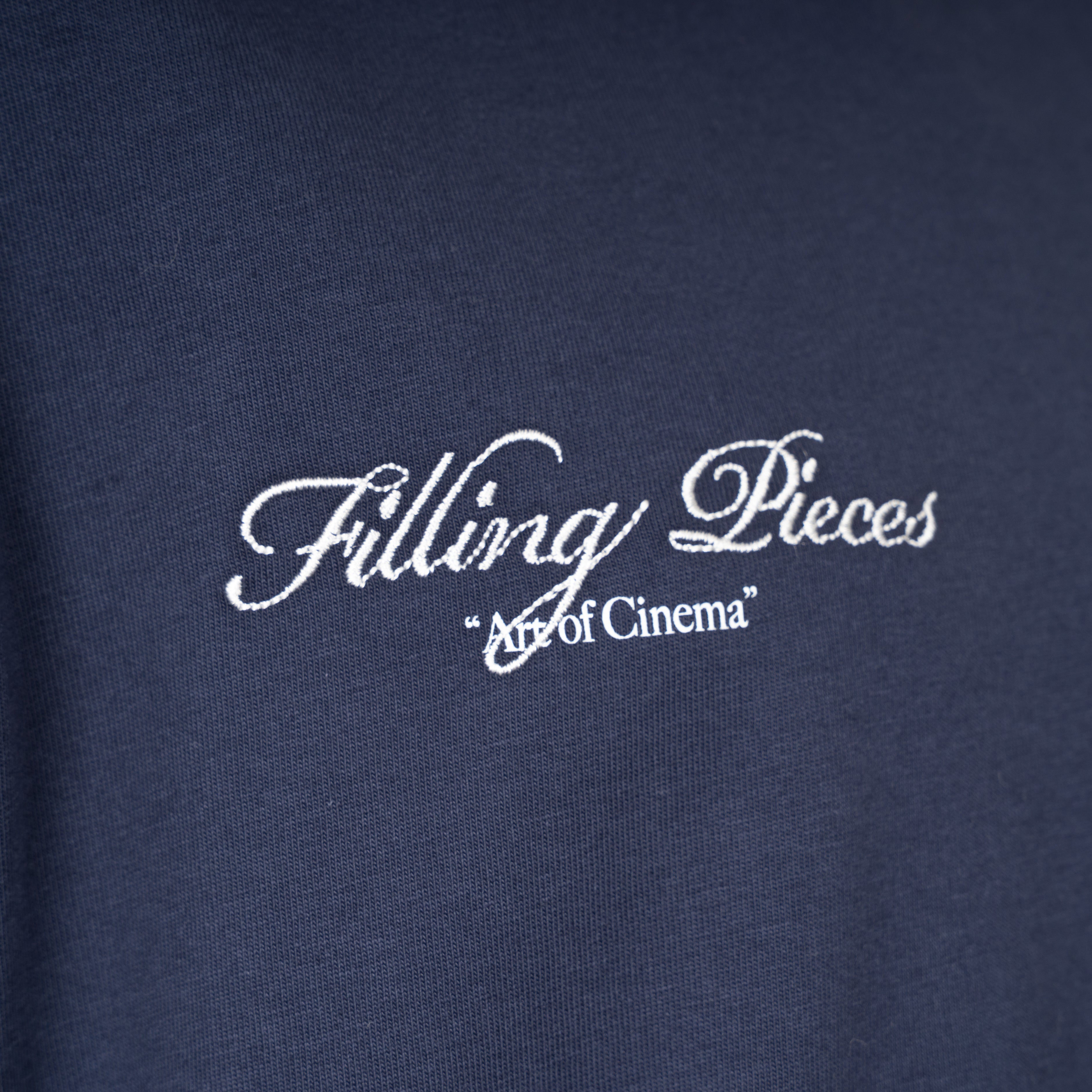 Filling Pieces T-Shirt Backprint Donkerblauw | Boxy Film Strip