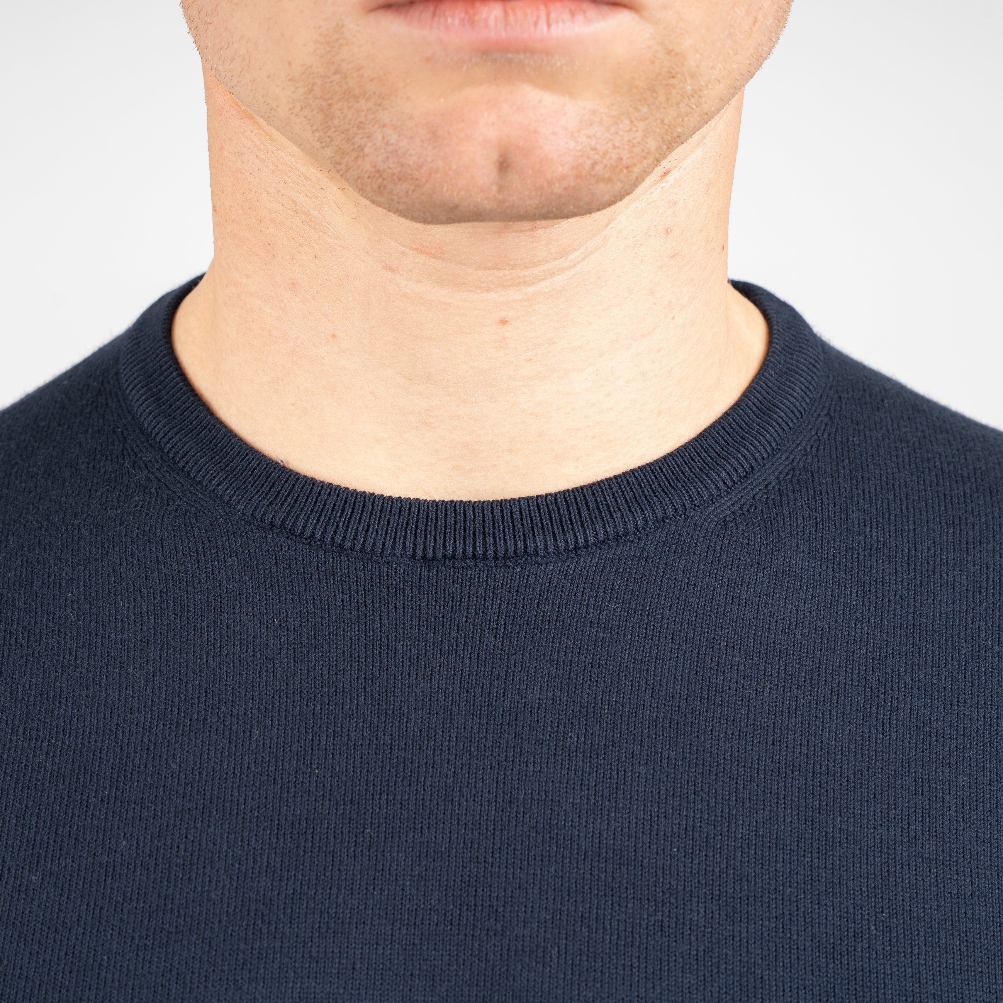 Gran Sasso Gebreid T-Shirt Donkerblauw | Egyptian Cotton