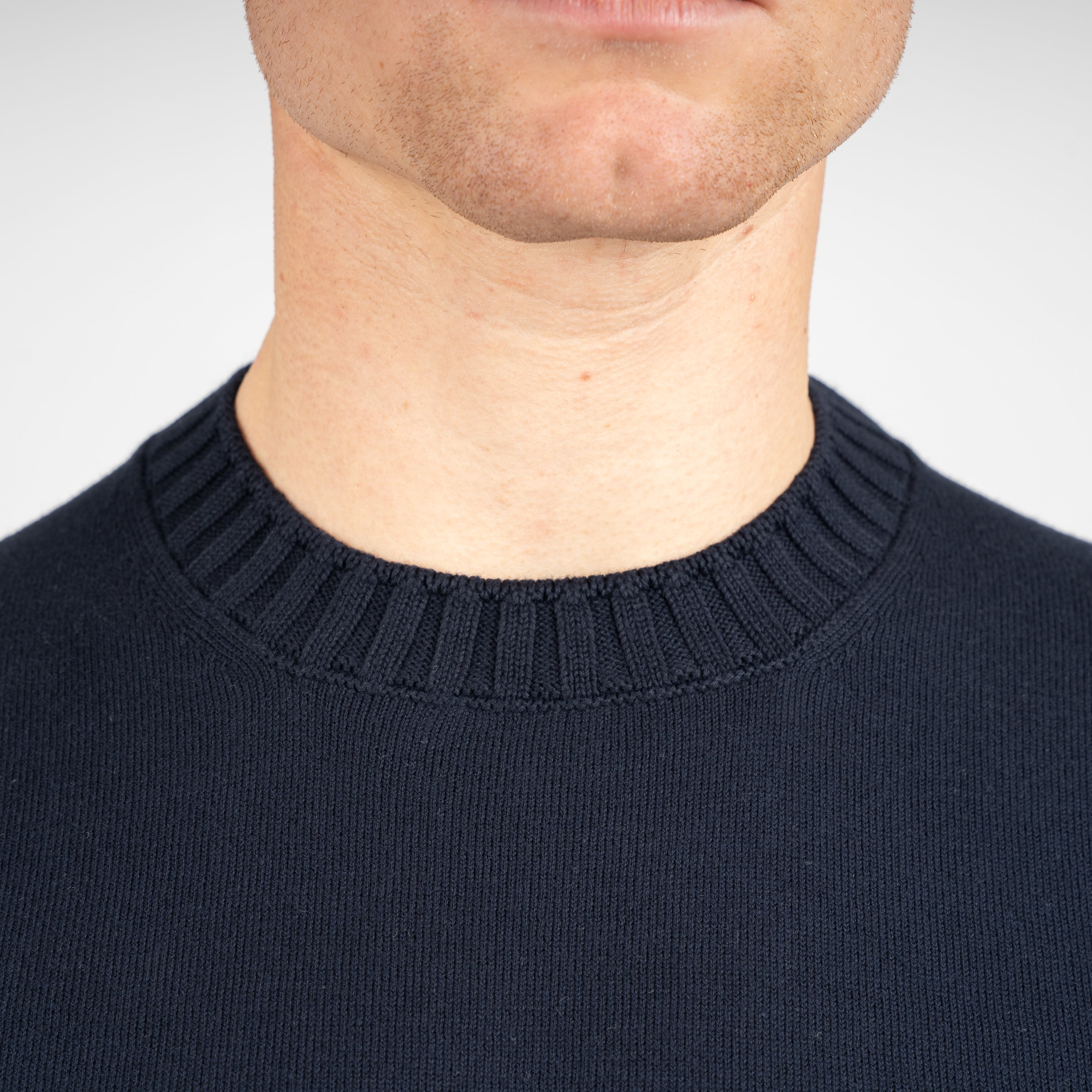 Gran Sasso Gebreid T-Shirt Donkerblauw | Egyptian Cotton