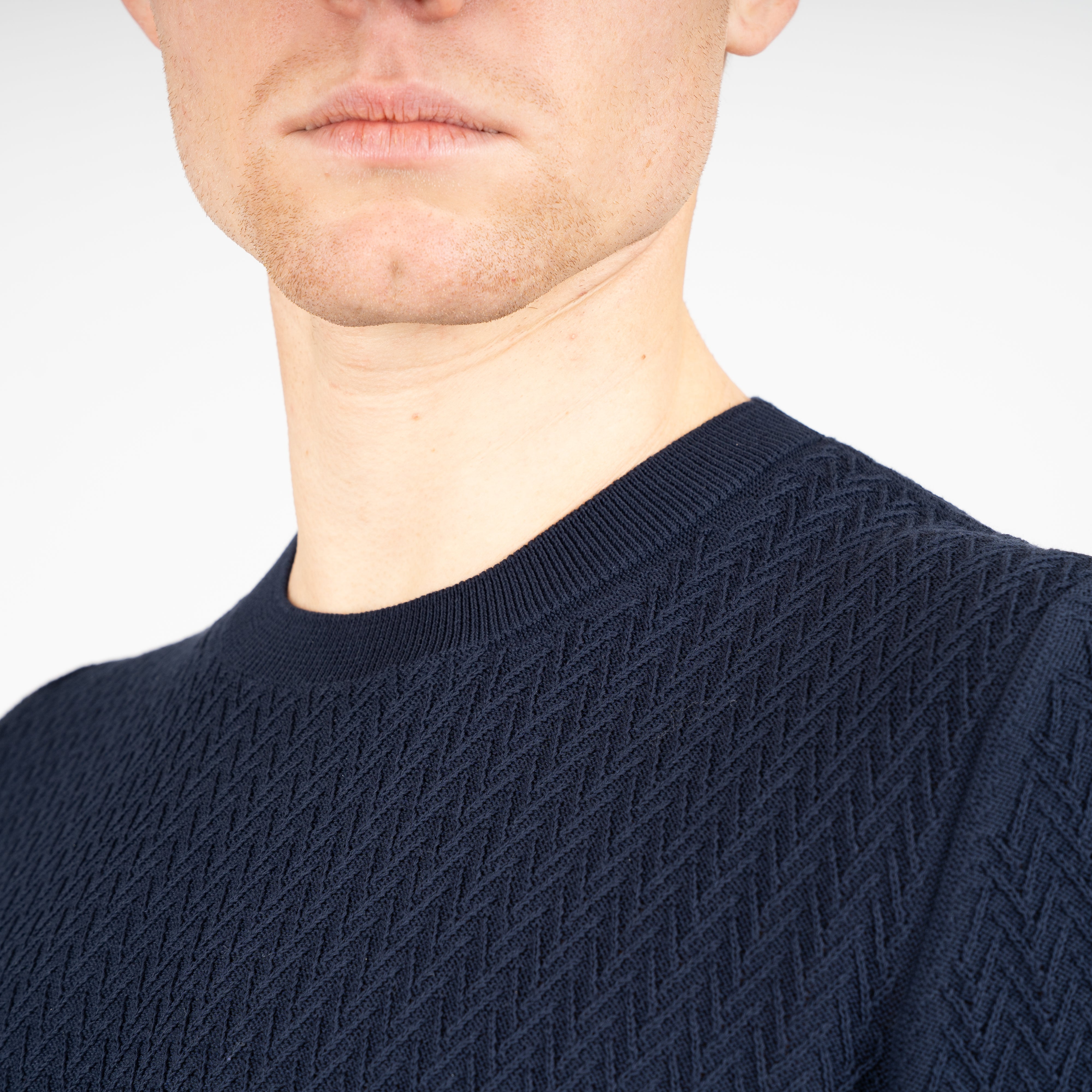 Gran Sasso Gebreid T-Shirt Blauw | Fresh Cotton