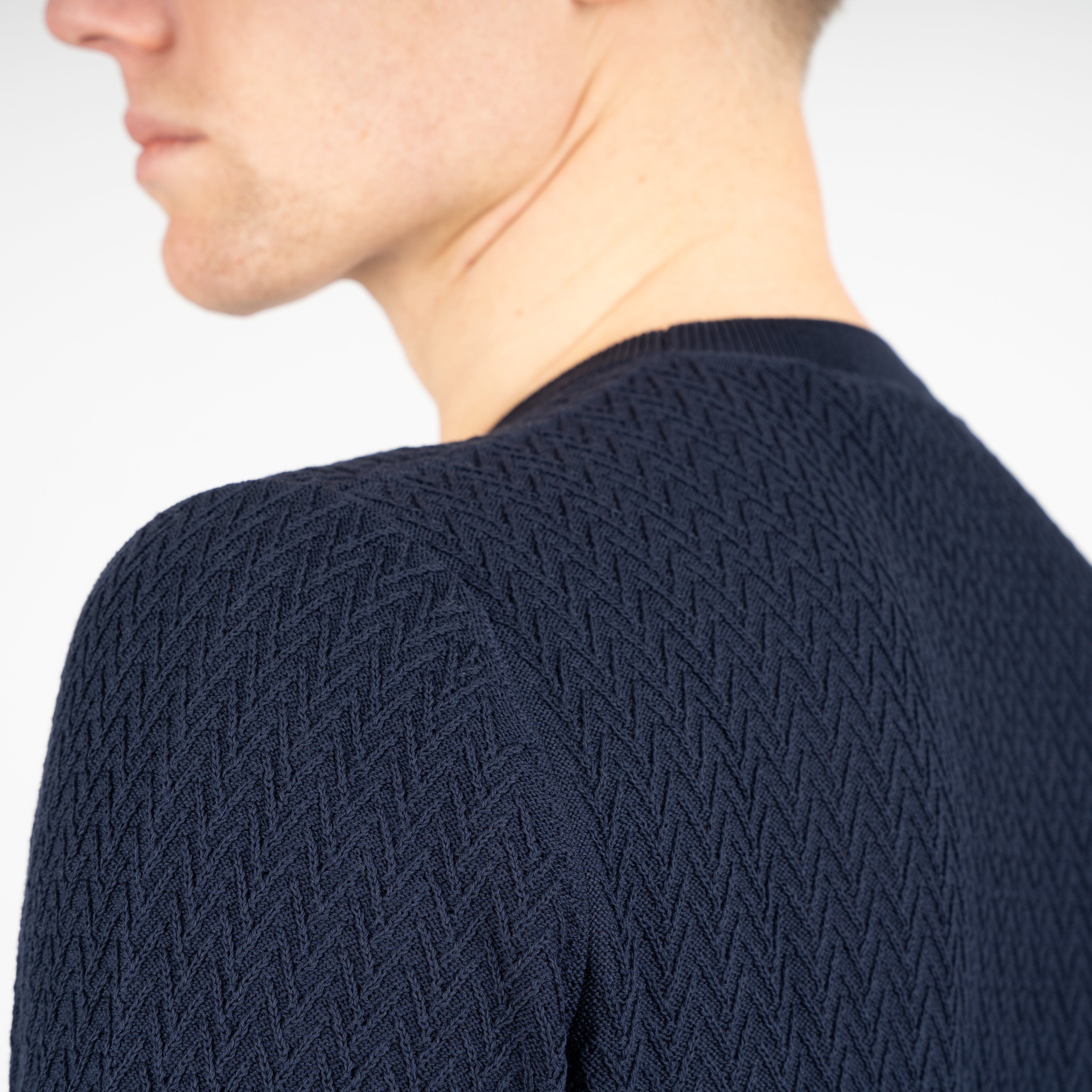 Gran Sasso Gebreid T-Shirt Blauw | Fresh Cotton