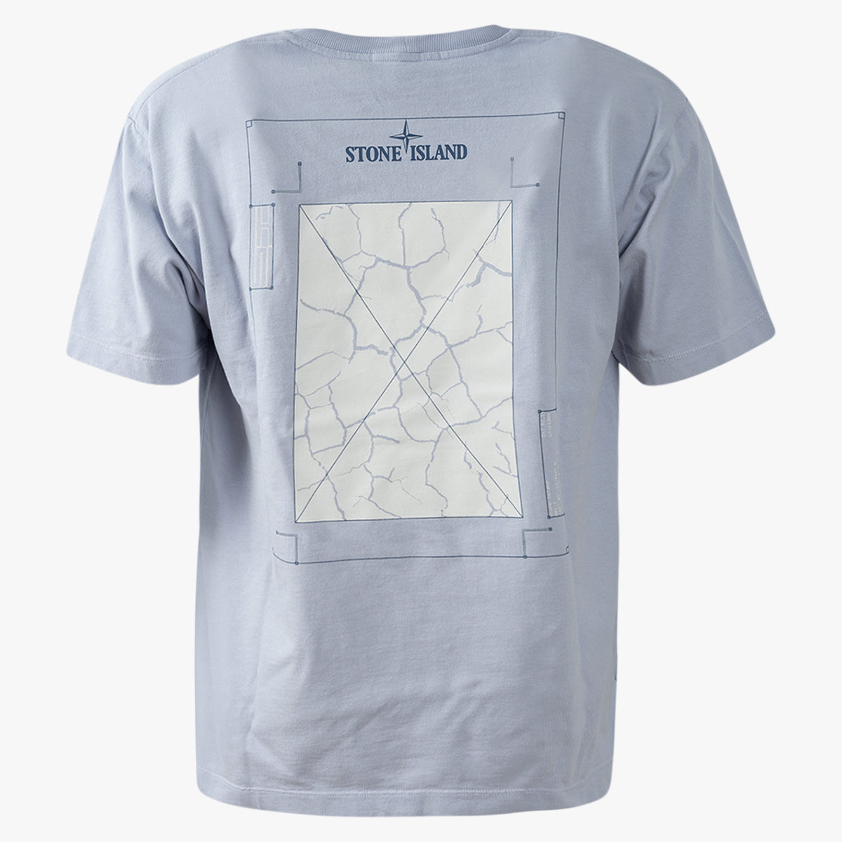 Stone Island T-Shirt Met Backprint Lila | Construction Lines
