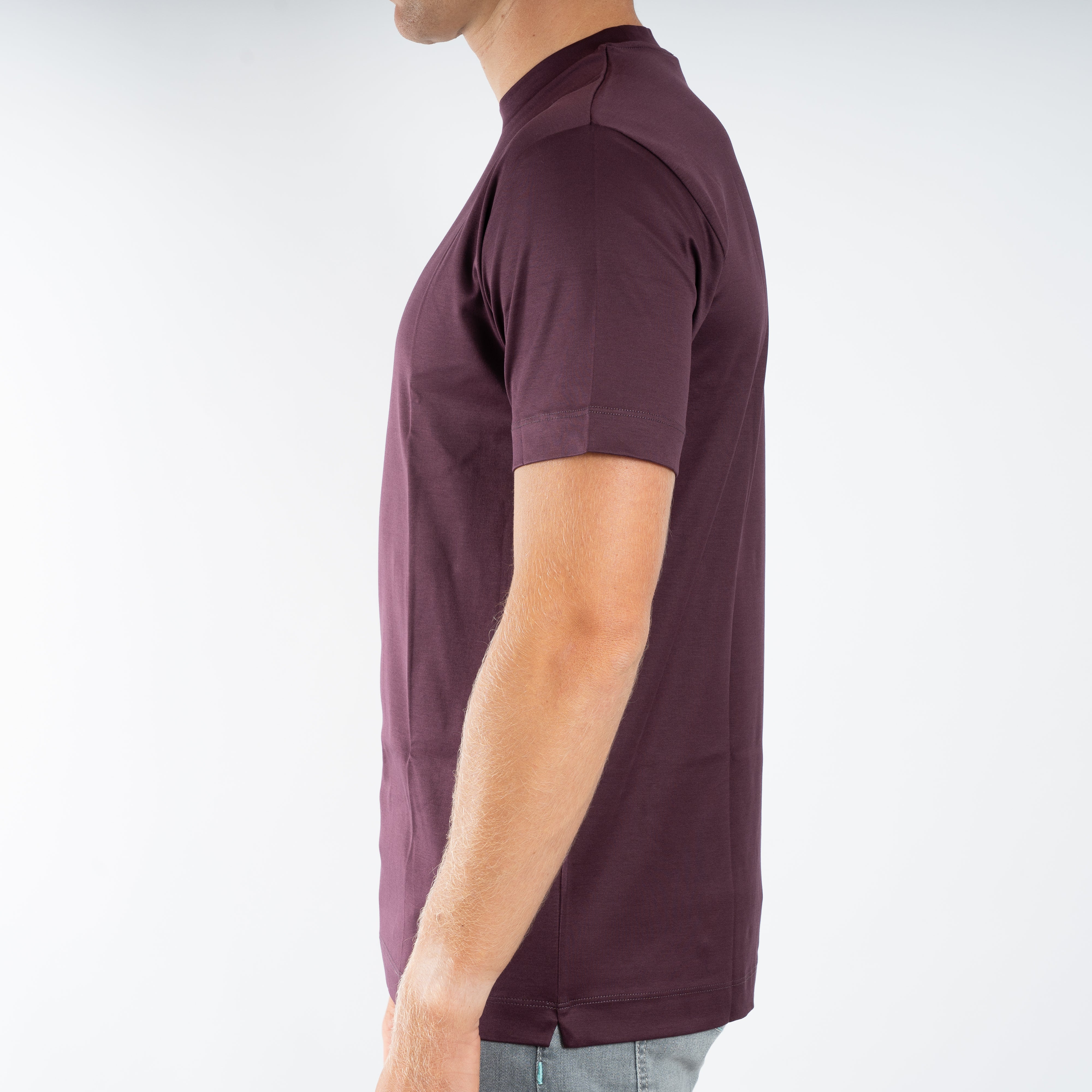 Valenza T-Shirt Bordeaux Rood | Interlock Supima Cotton