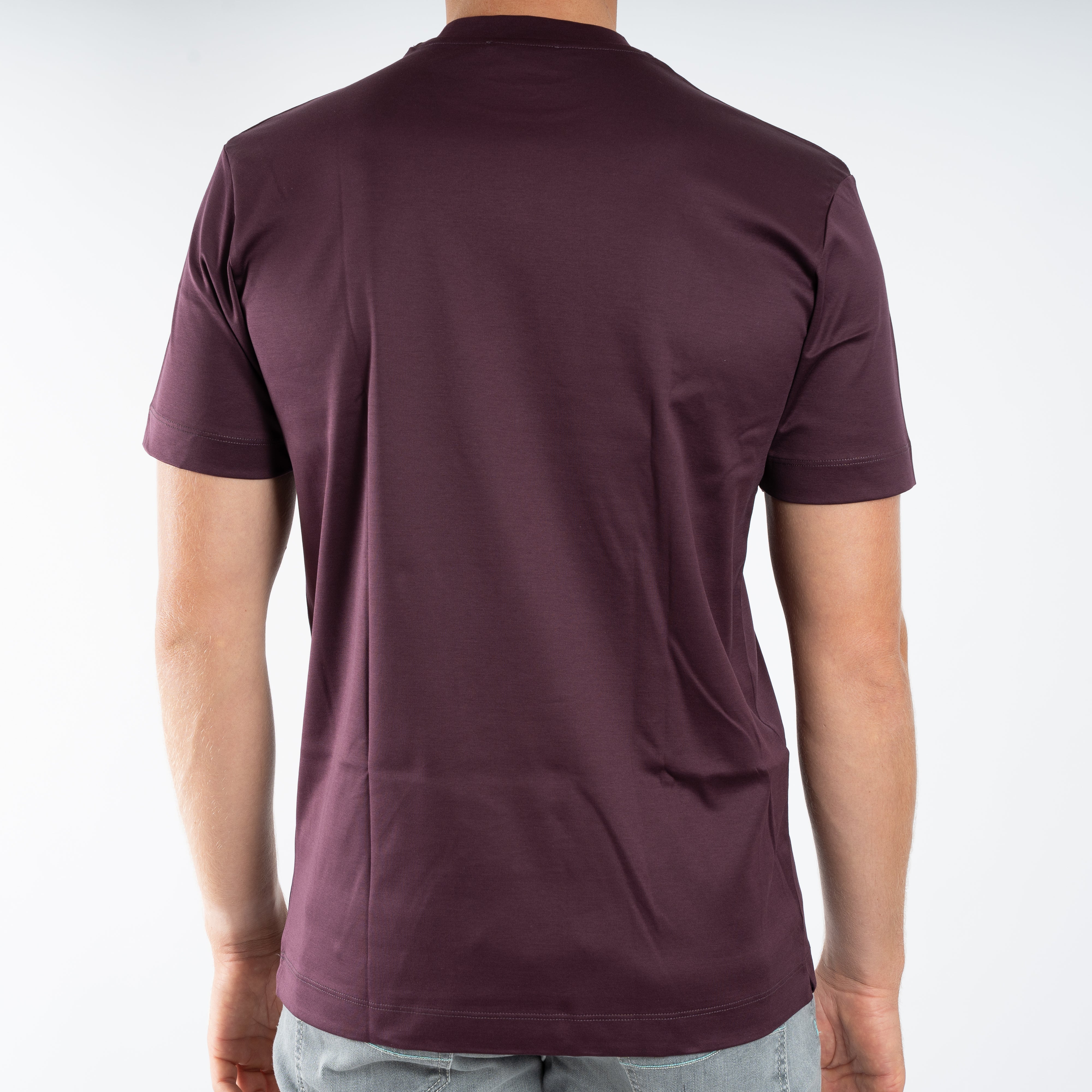 Valenza T-Shirt Bordeaux Rood | Interlock Supima Cotton