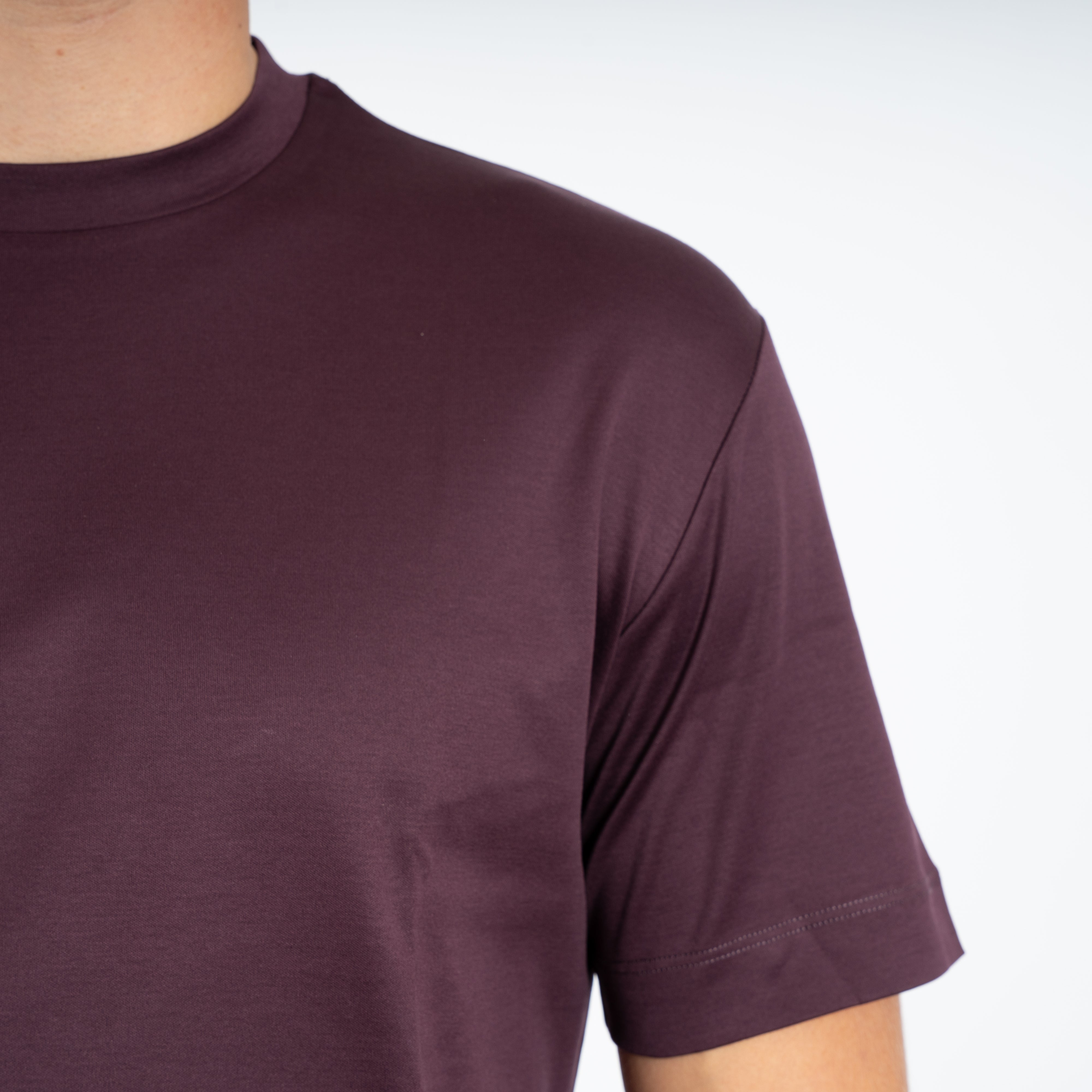 Valenza T-Shirt Bordeaux Rood | Interlock Supima Cotton