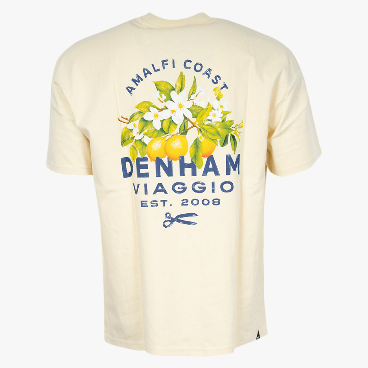 Denham T-Shirt Backprint Geel | Amalfi Tee