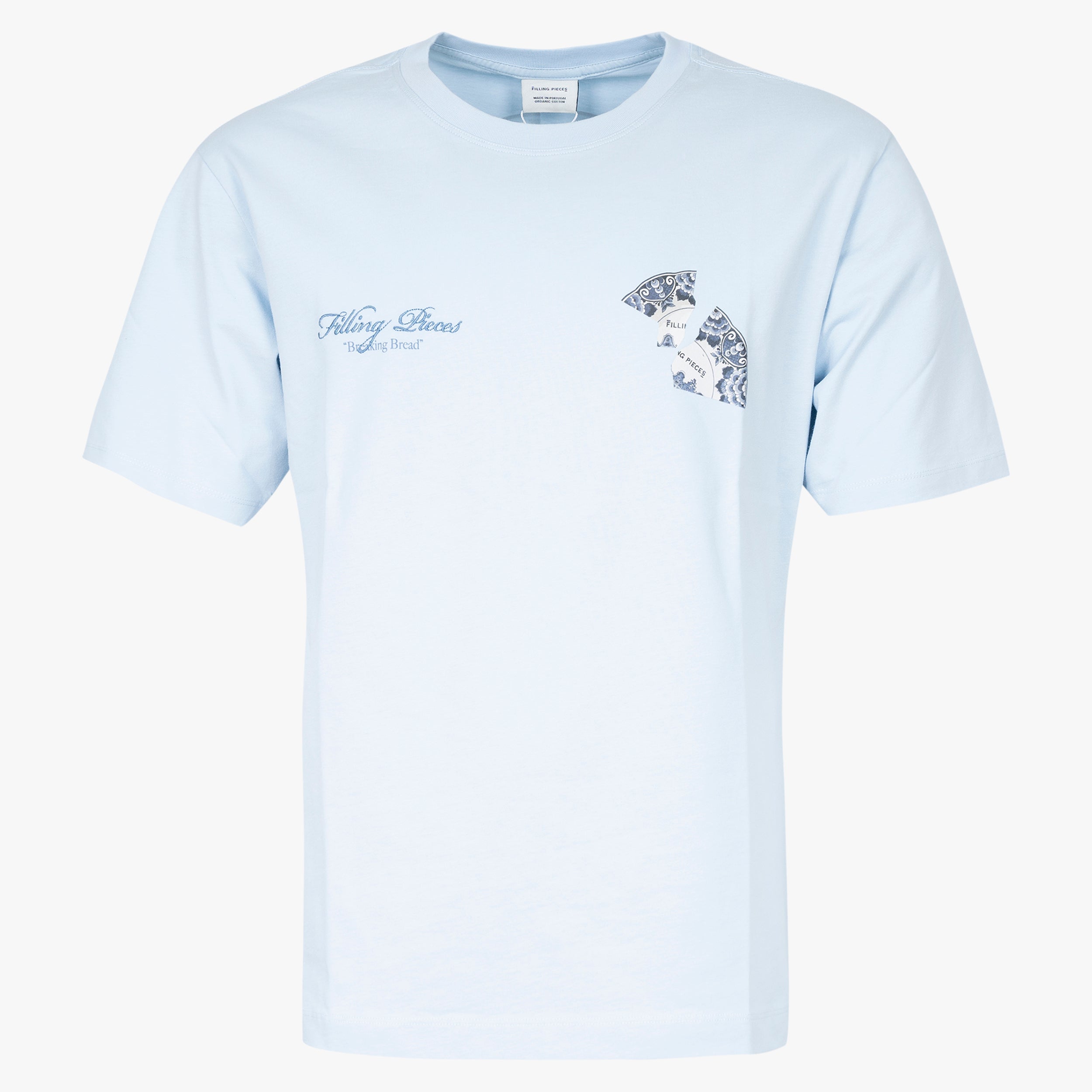 Filling Pieces T-Shirt Backprint Lichtblauw | Broken Plate