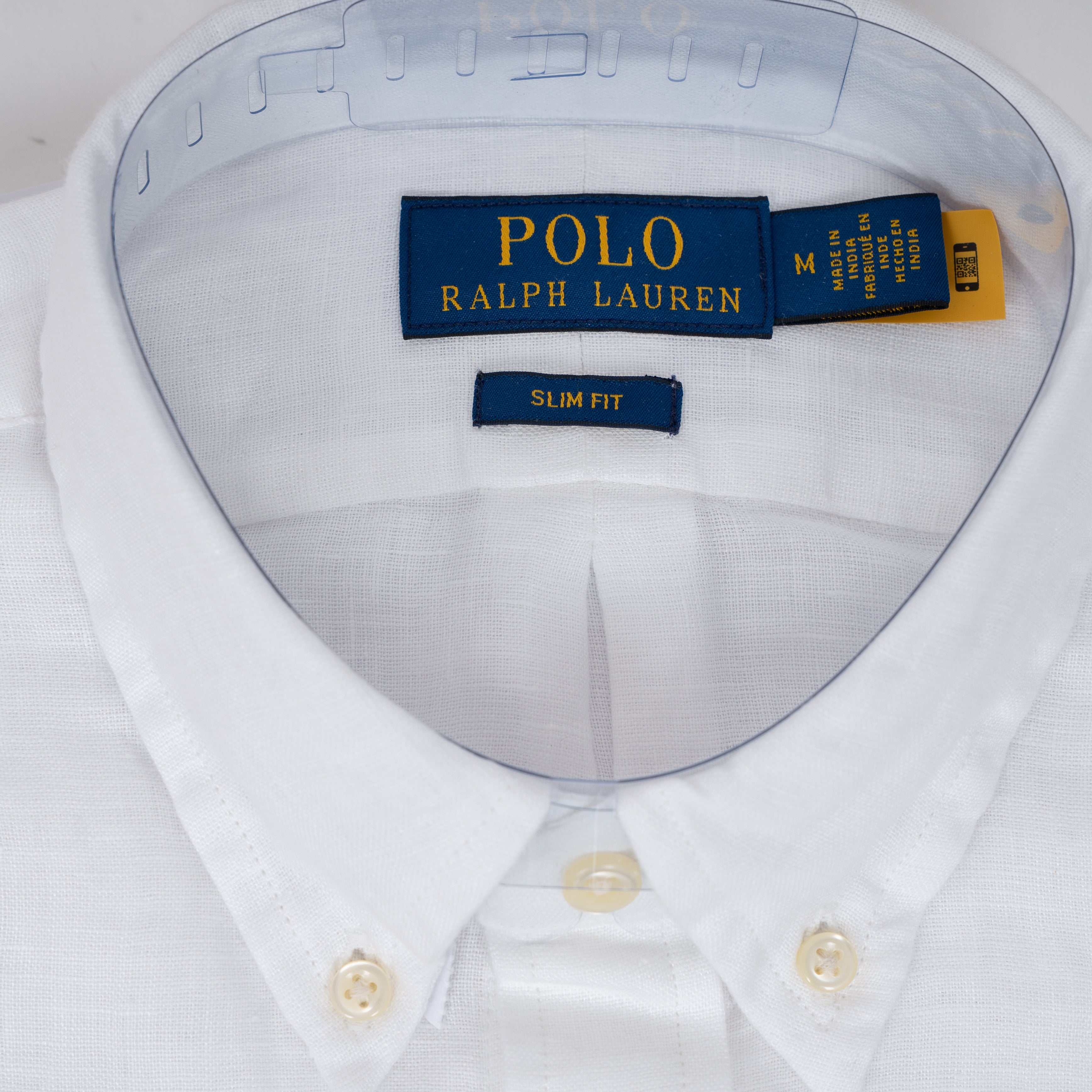 Ralph Lauren Linnen Overhemd Witt | Slim Fit