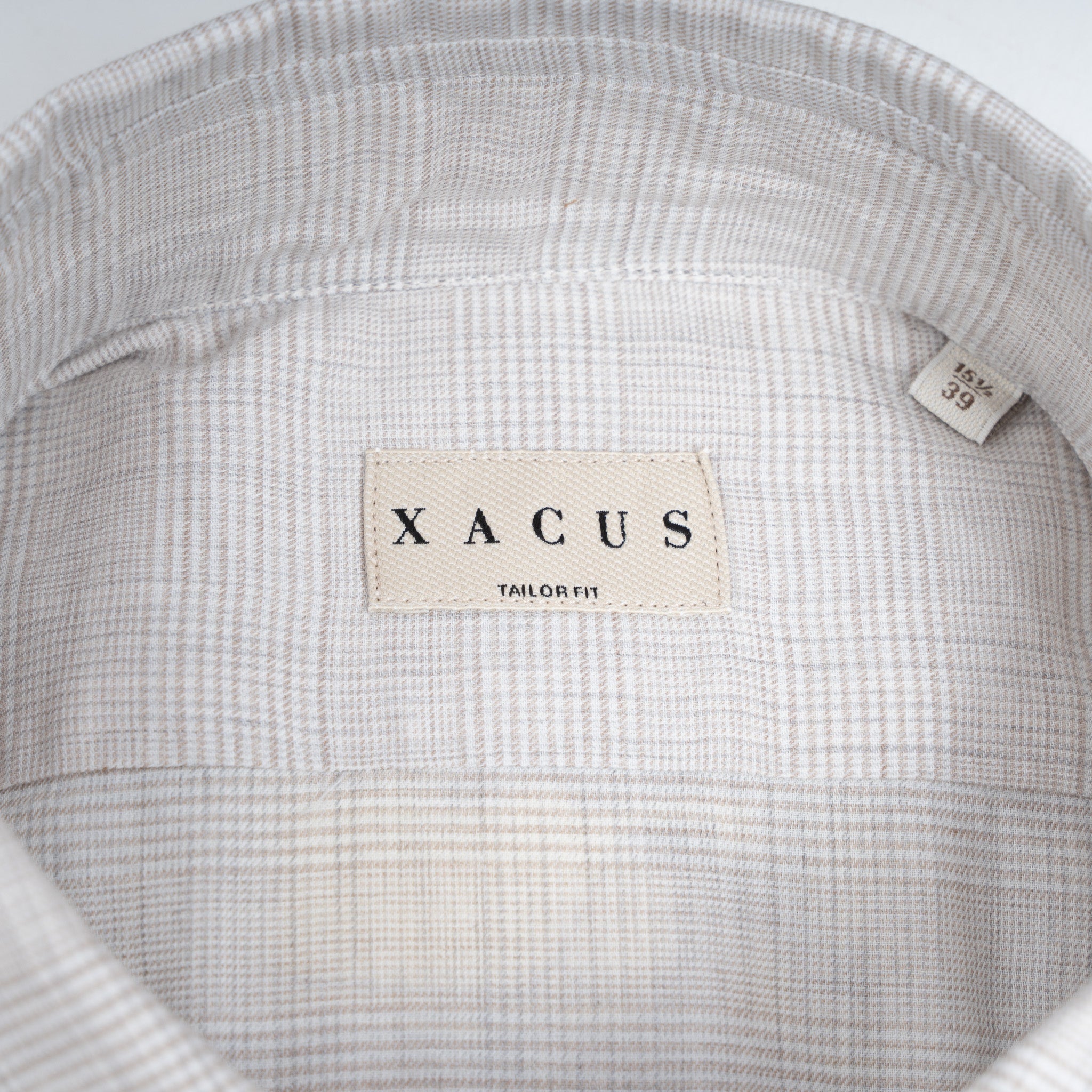 Xacus Overhemd Beige Geruit | Albini