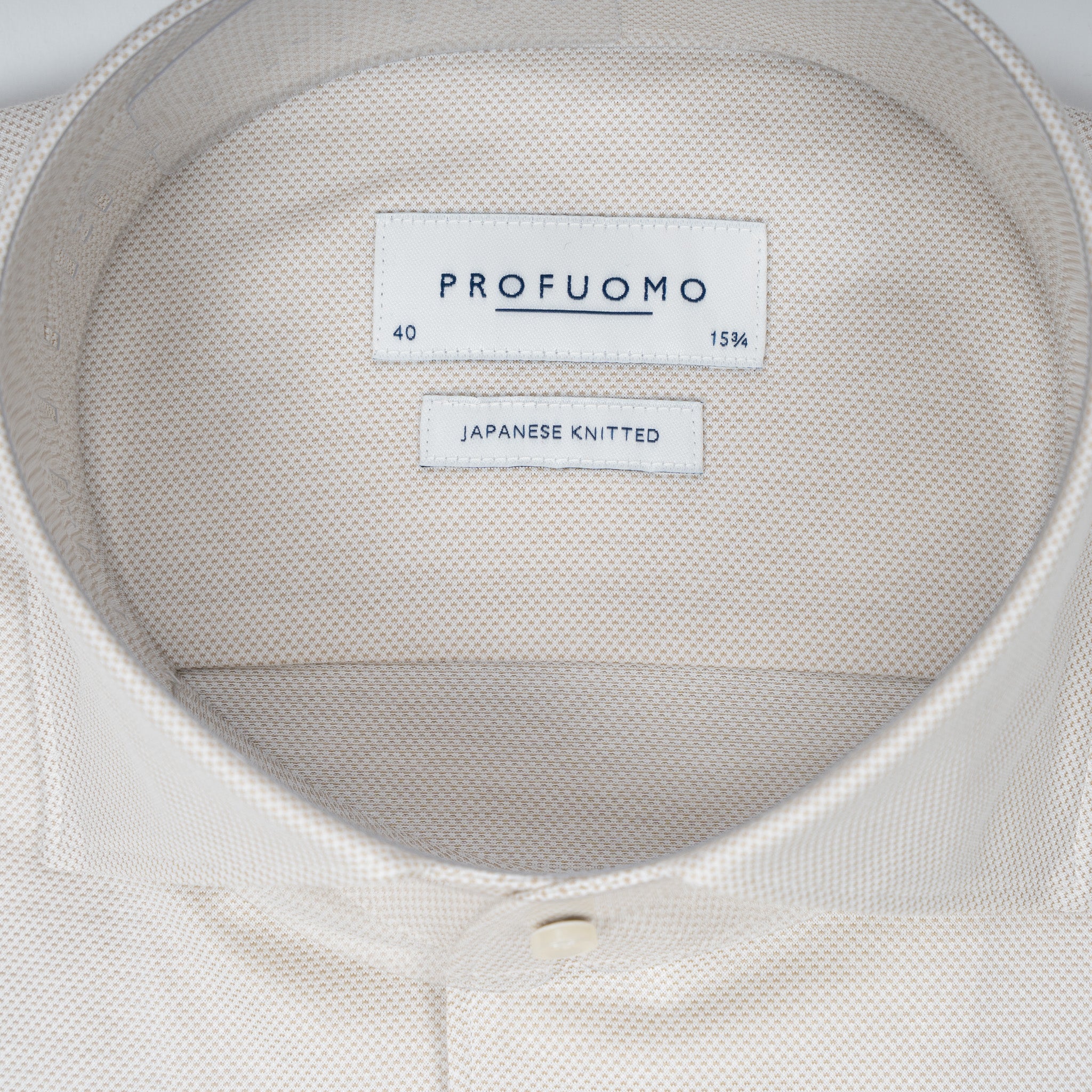 Profuomo Overhemd Beige | Japanese Knitted