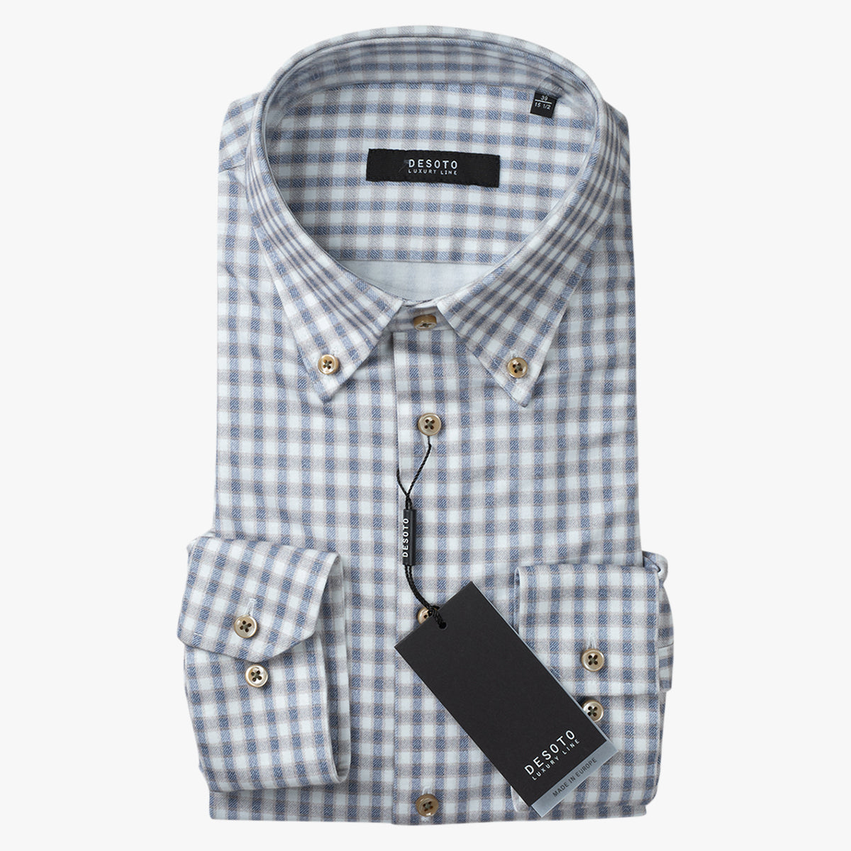 Desoto Button-Down Overhemd Blauwe Ruit