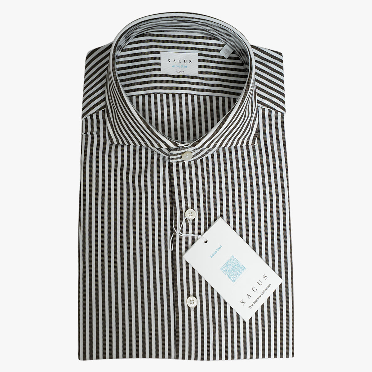 Xacus Overhemd Bruine Streep | Active Shirt