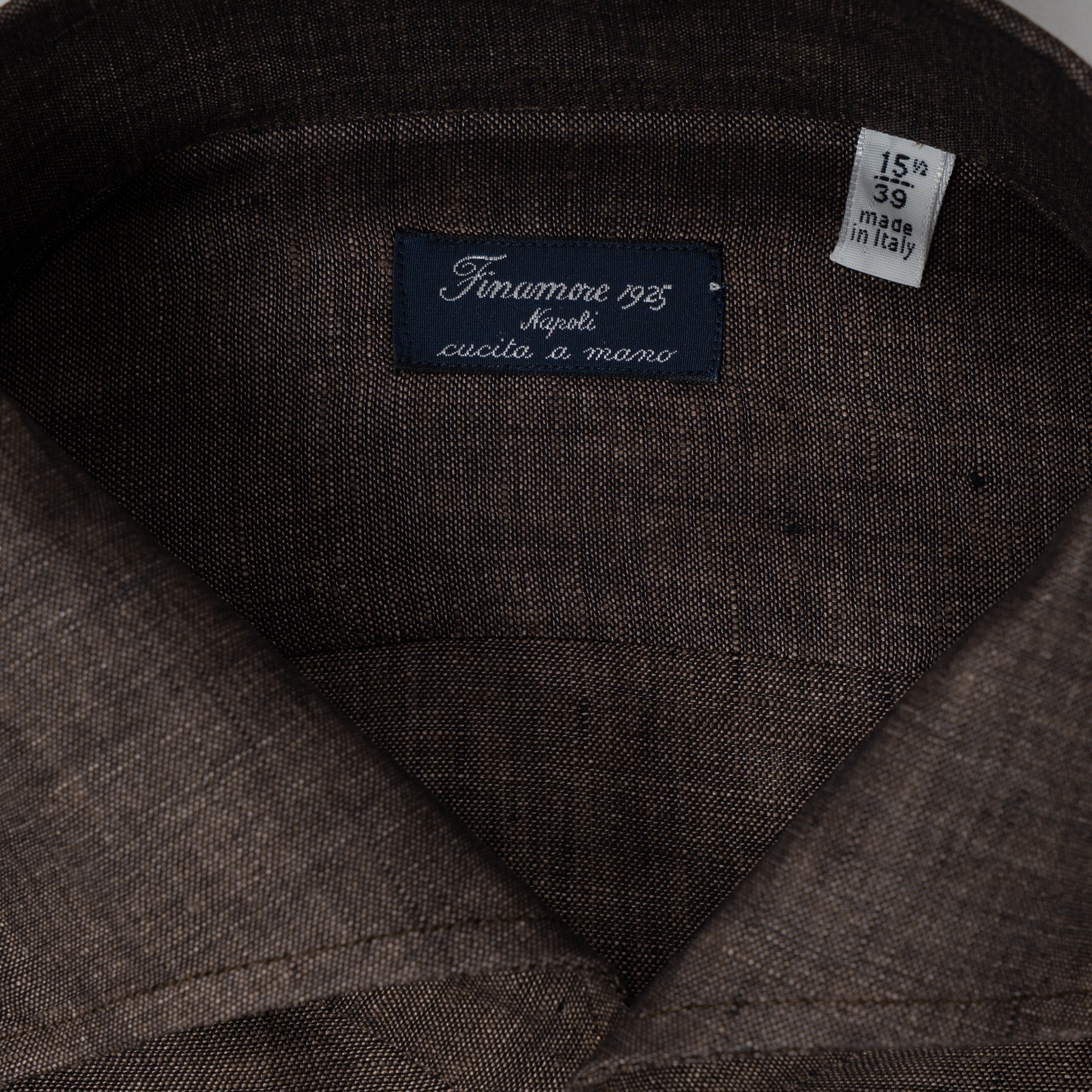 Finamore Linnen Overhemd Bruin | Ustica