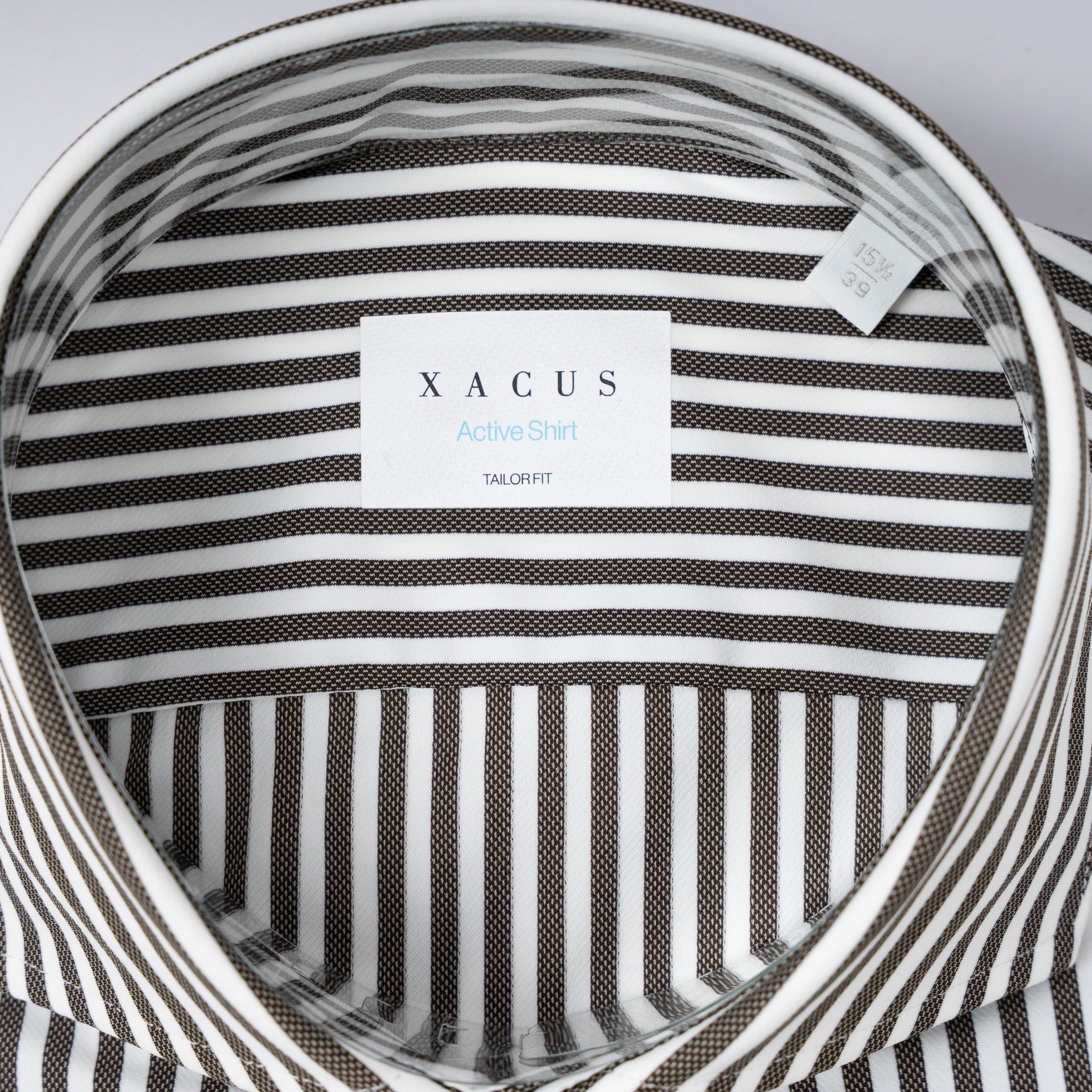 Xacus Overhemd Bruine Streep | Active Shirt