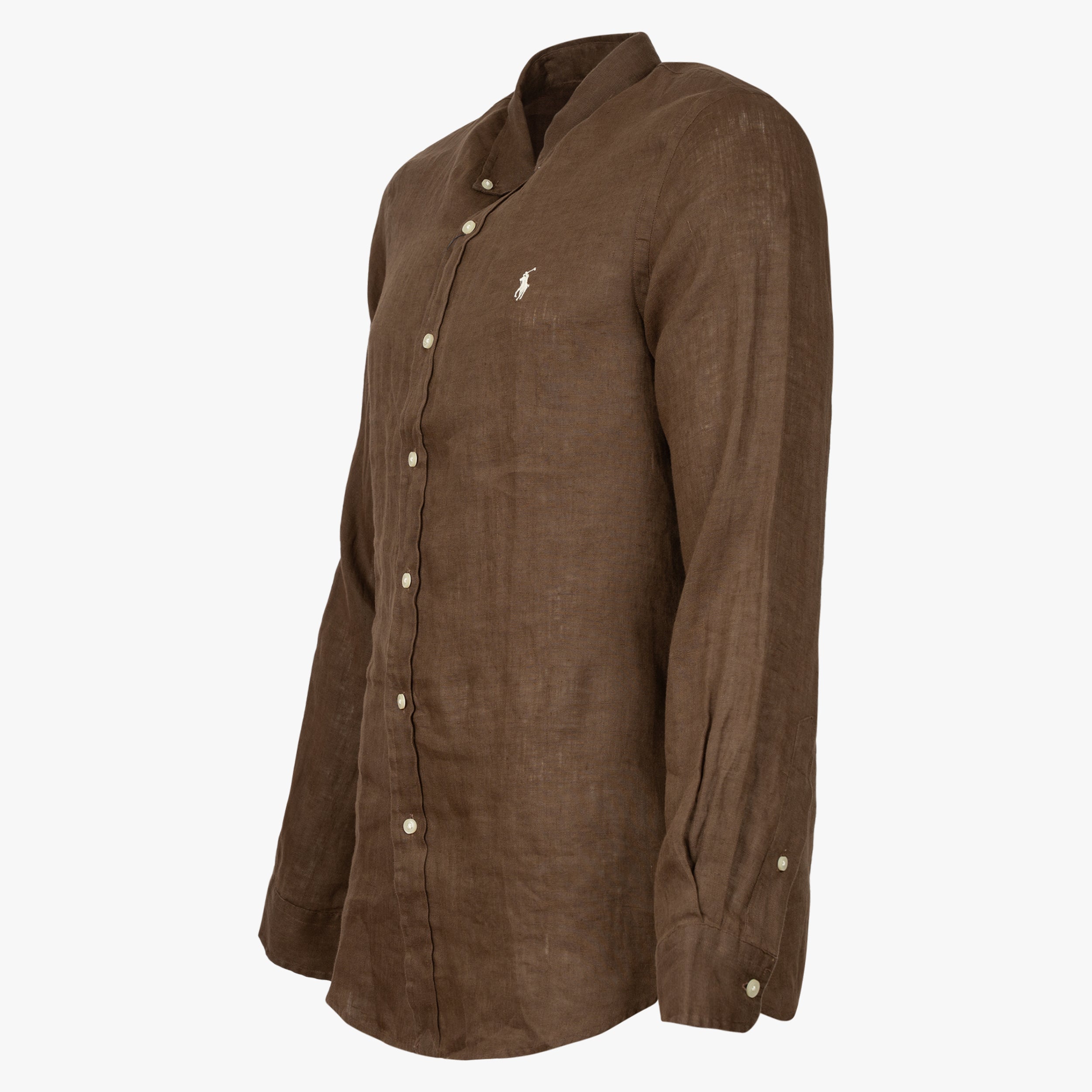 Ralph Lauren Linnen Overhemd Bruin | Slim Fit