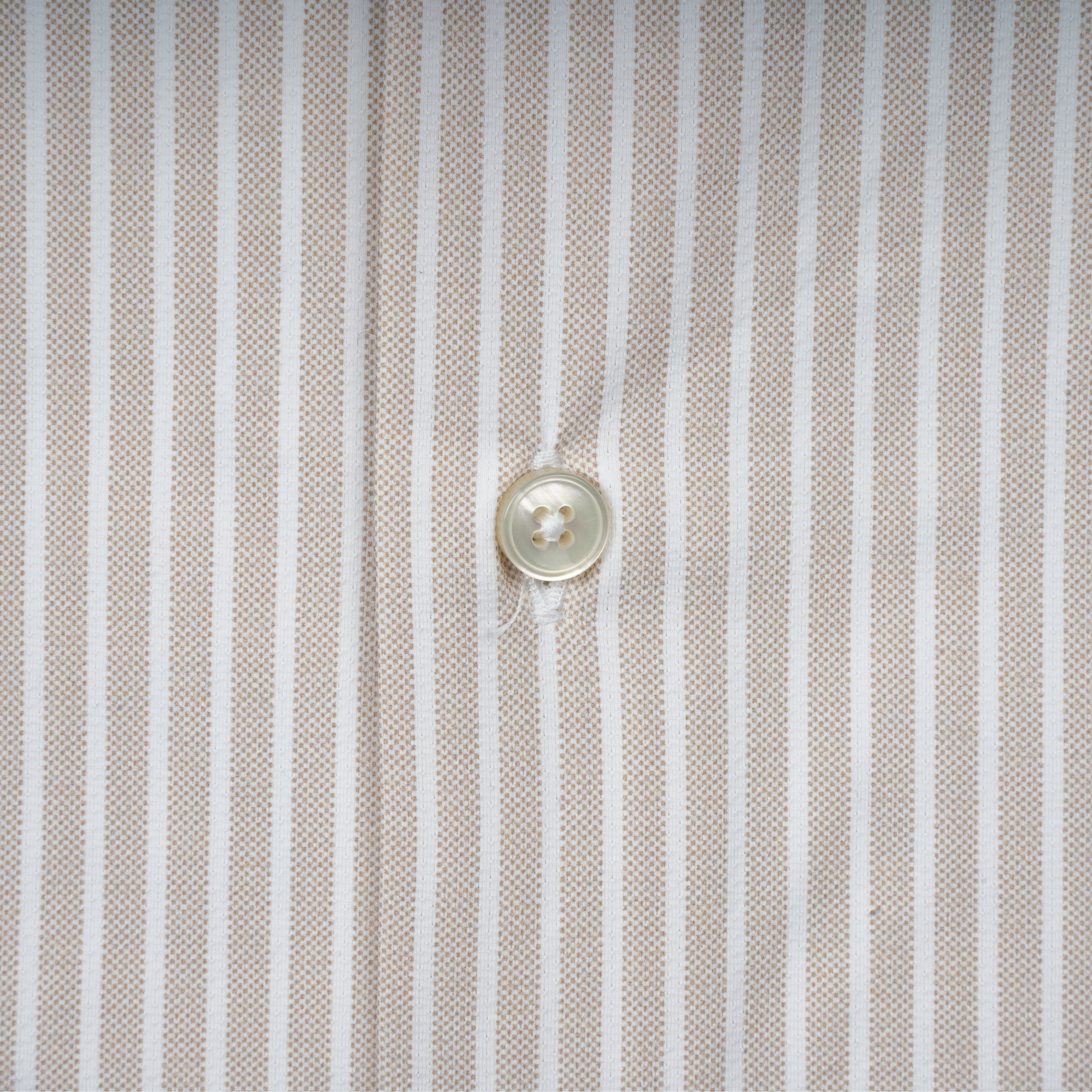 Xacus Overhemd Beige met Wit Gestreept | Active Shirt