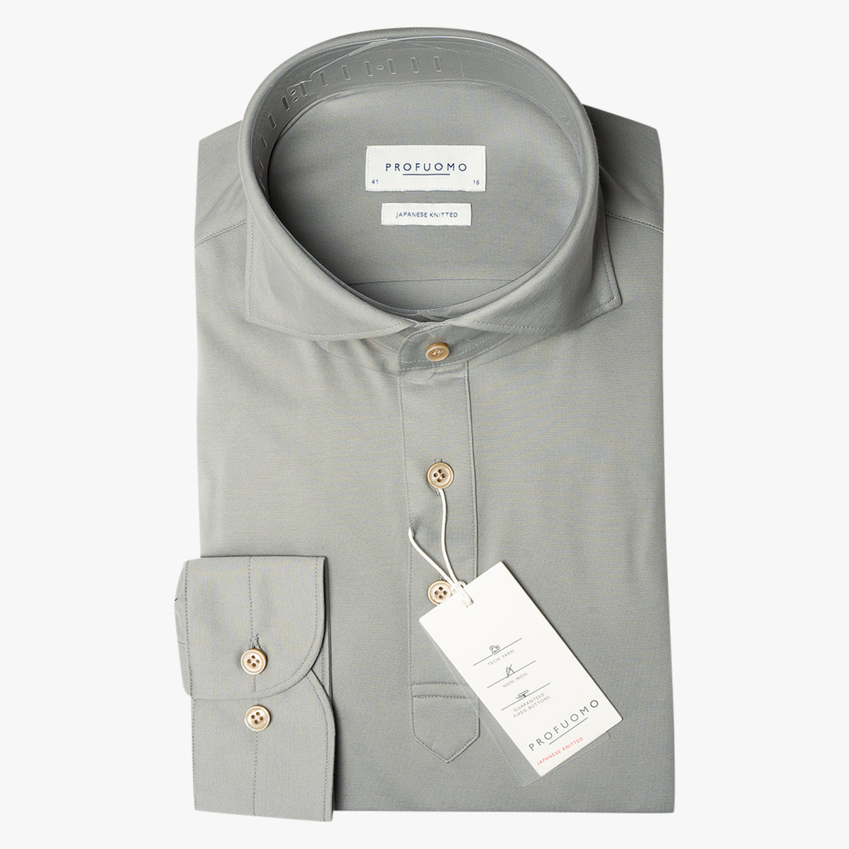 Profuomo Lange Mouwen Polo Groen | Japanese Knitted