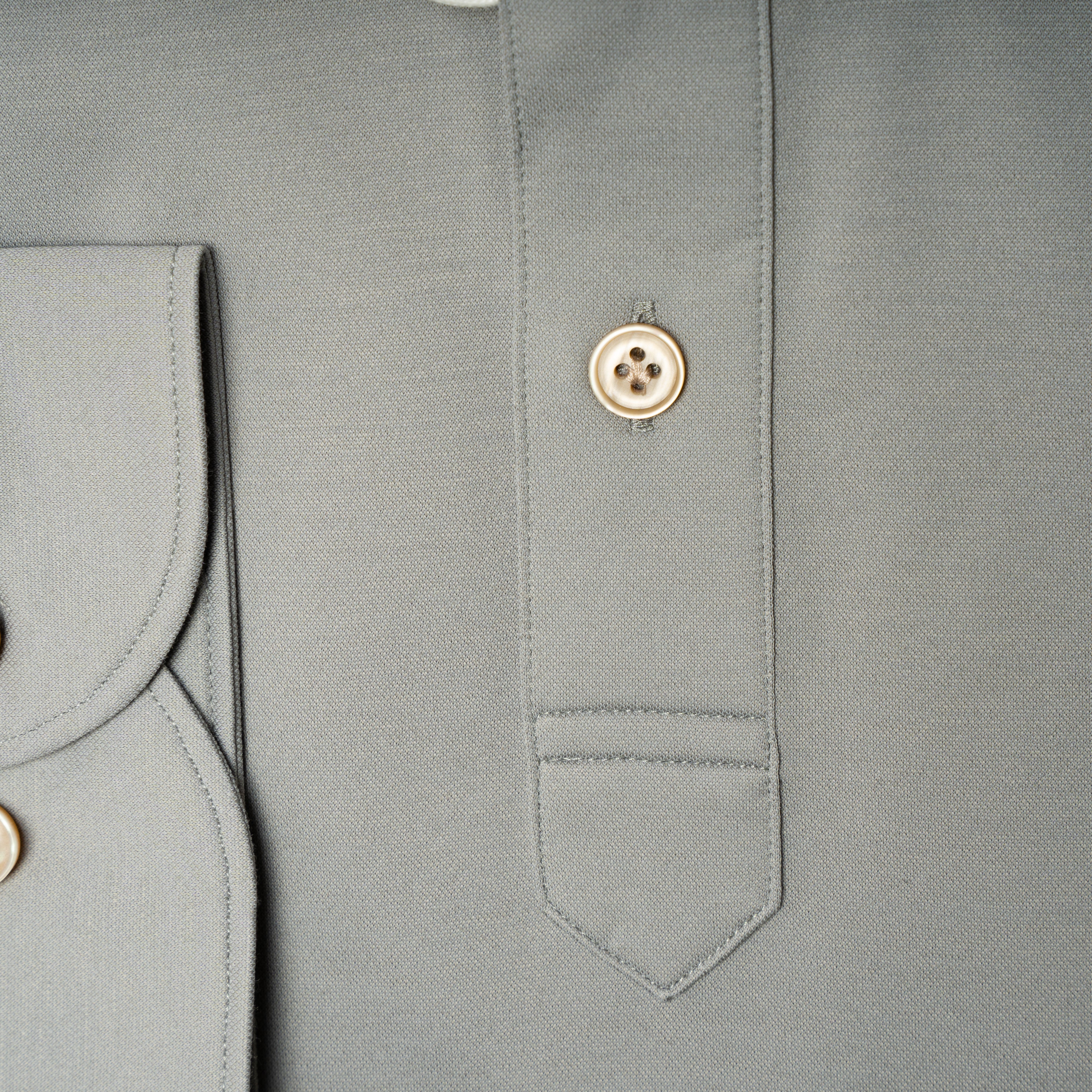 Profuomo Lange Mouwen Polo Groen | Japanese Knitted