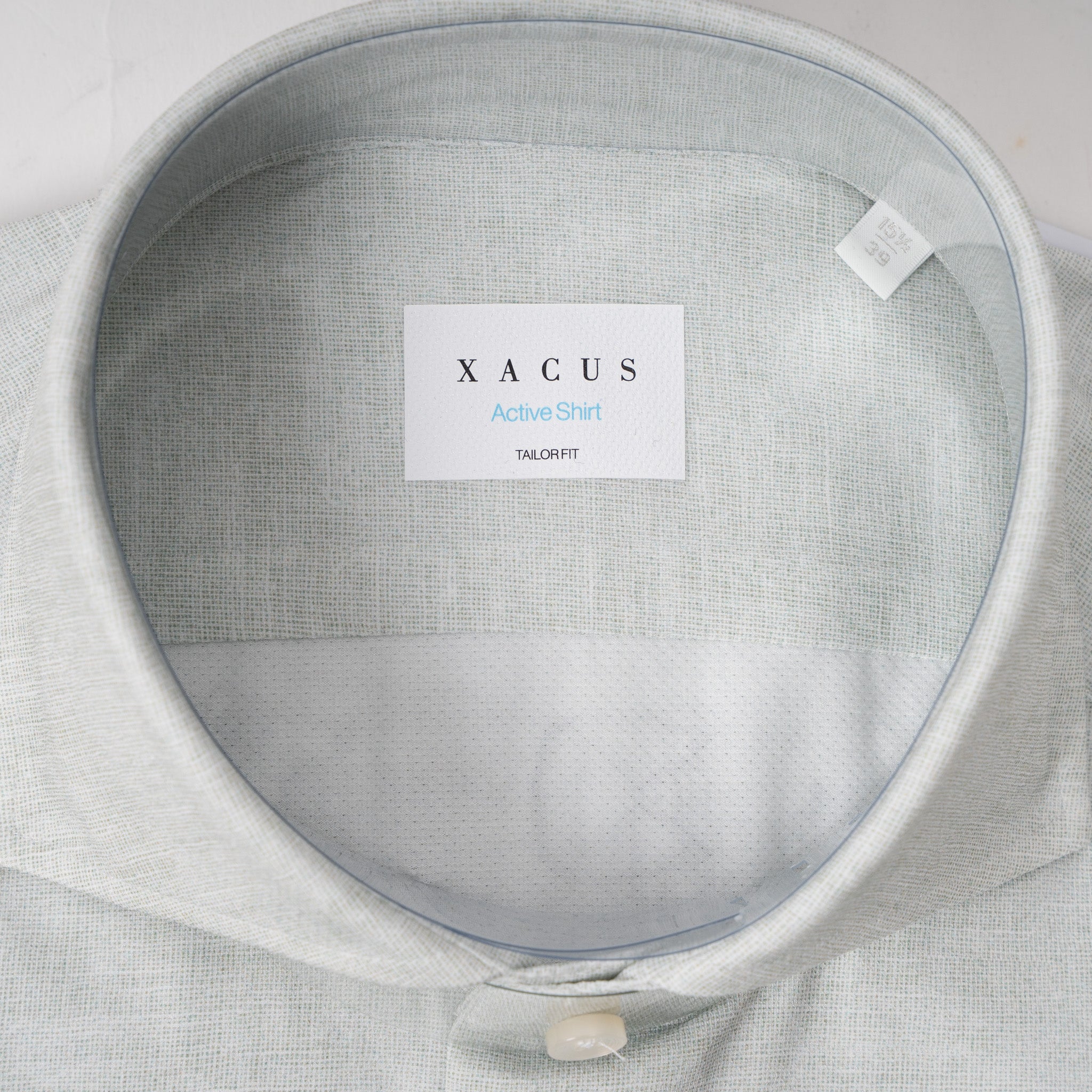 Xacus Overhemd Lichtgroen Linnen Look | Active Shirt