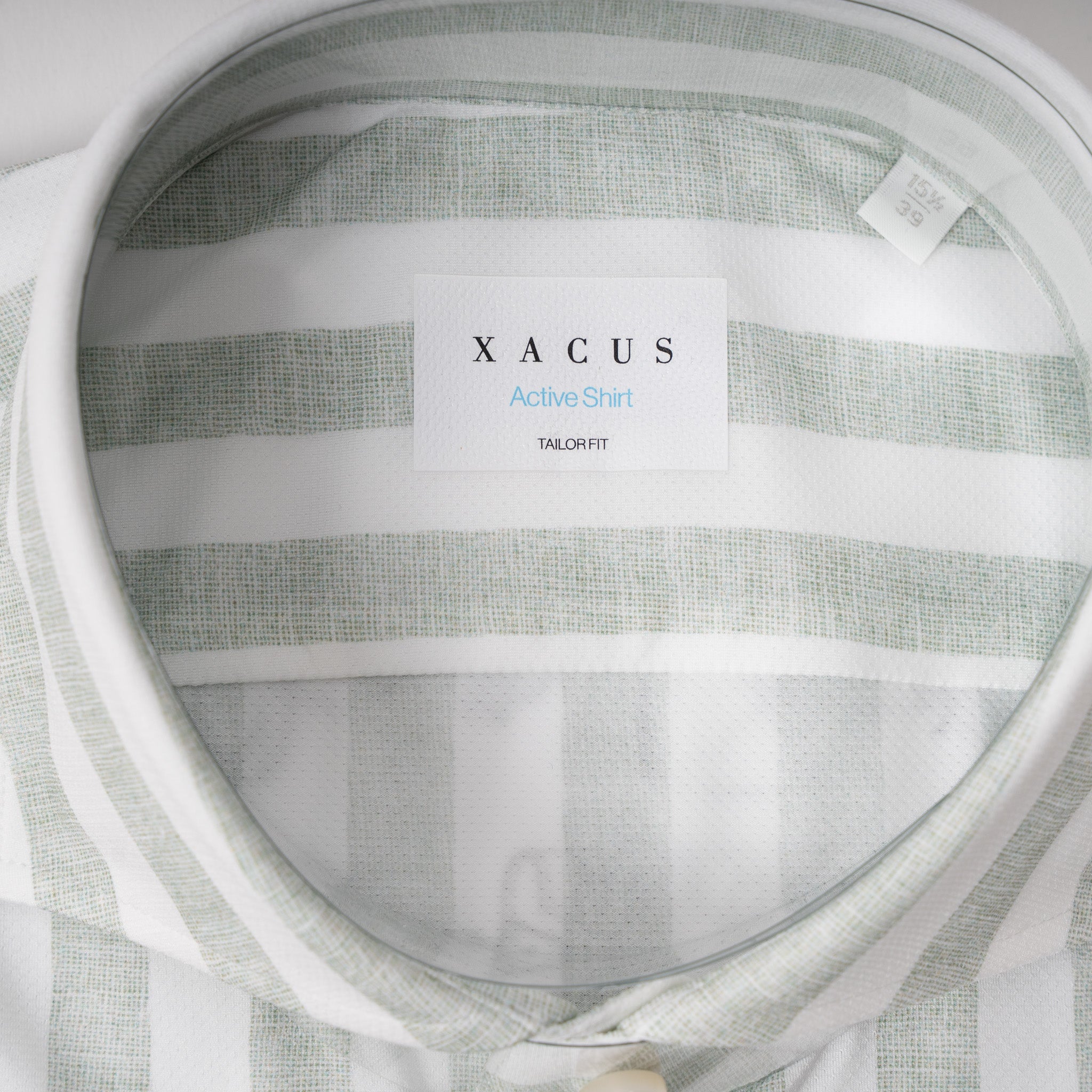 Xacus Overhemd Lichtgroen Brede Streep | Acitve Shirt