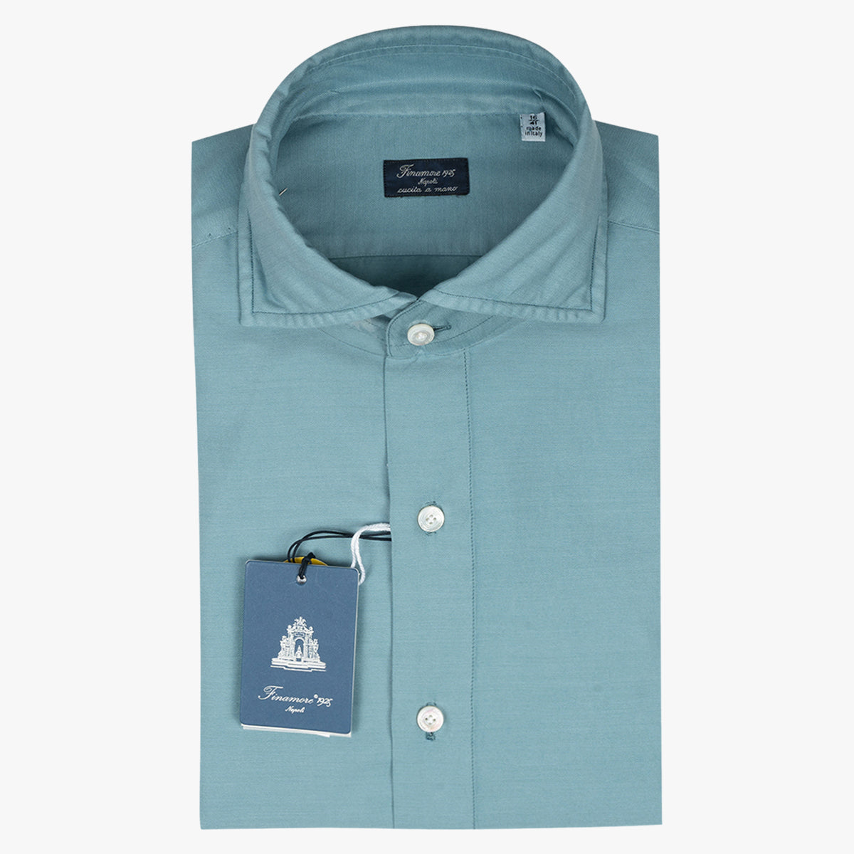Finamore Overhemd Petrol Blauw | Carlo Riva