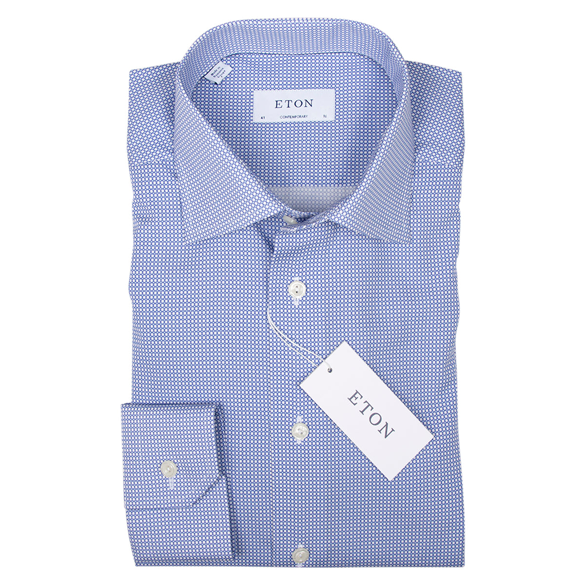 ETON Overhemd blauw met wit | Contemporary