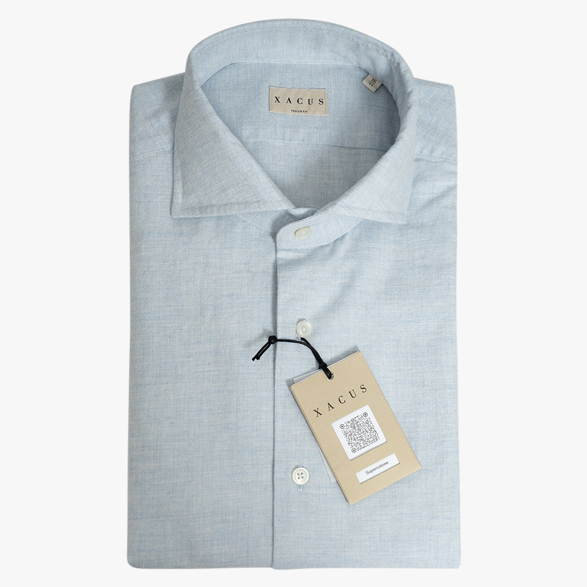 Xacus Overhemd Flannel Lichtblauw | Supercotone