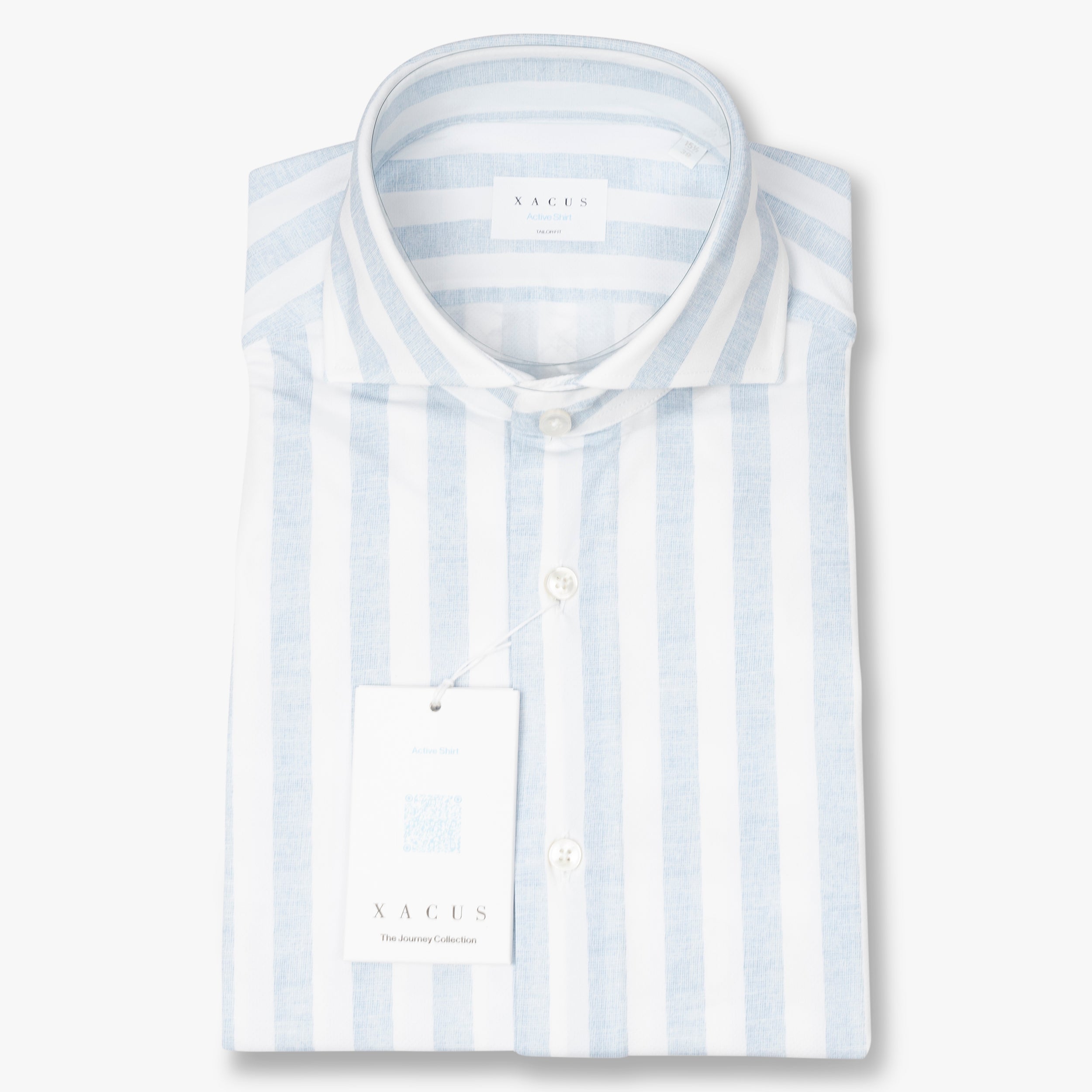 Xacus Overhemd Lichtblauw Brede Streep | Acitve Shirt