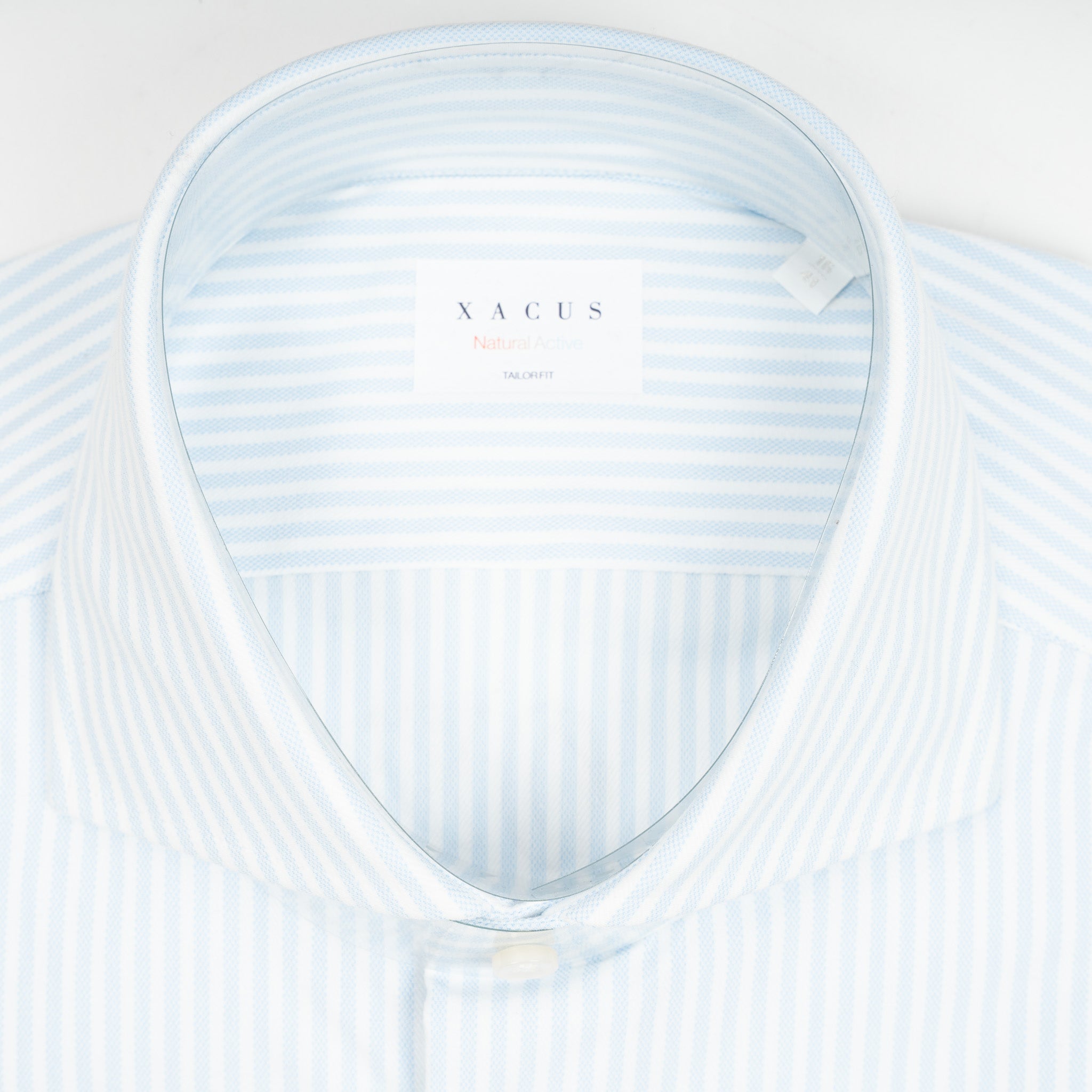 Xacus Overhemd Lichtblauw Gestreept | Natural Active Shirt