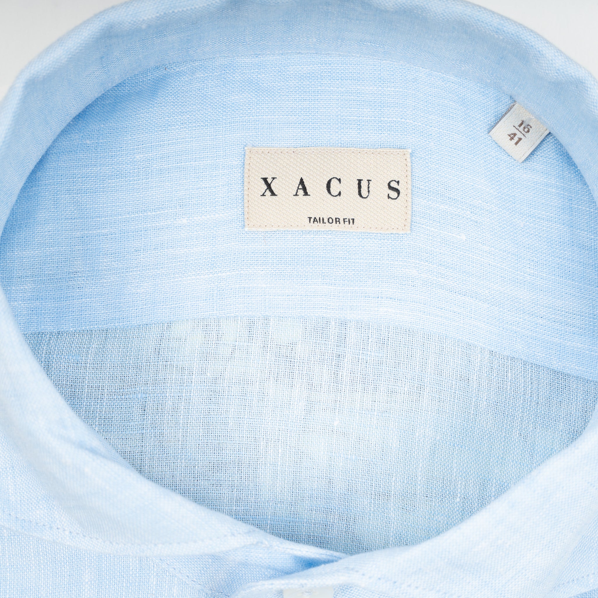 Xacus Linnen Overhemd Lichtblauw