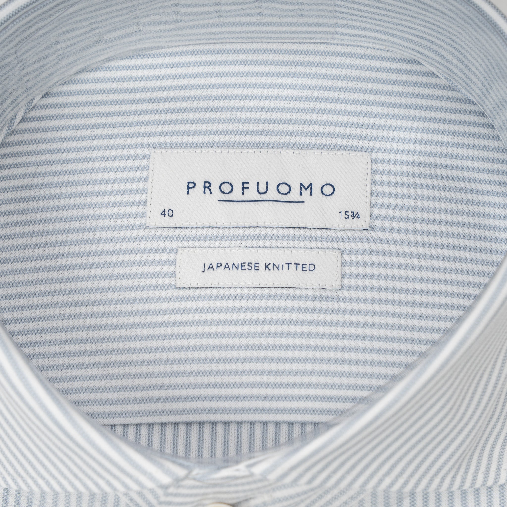 Profuomo Overhemd Lichtblauw Gestreept | Japanese Knitted