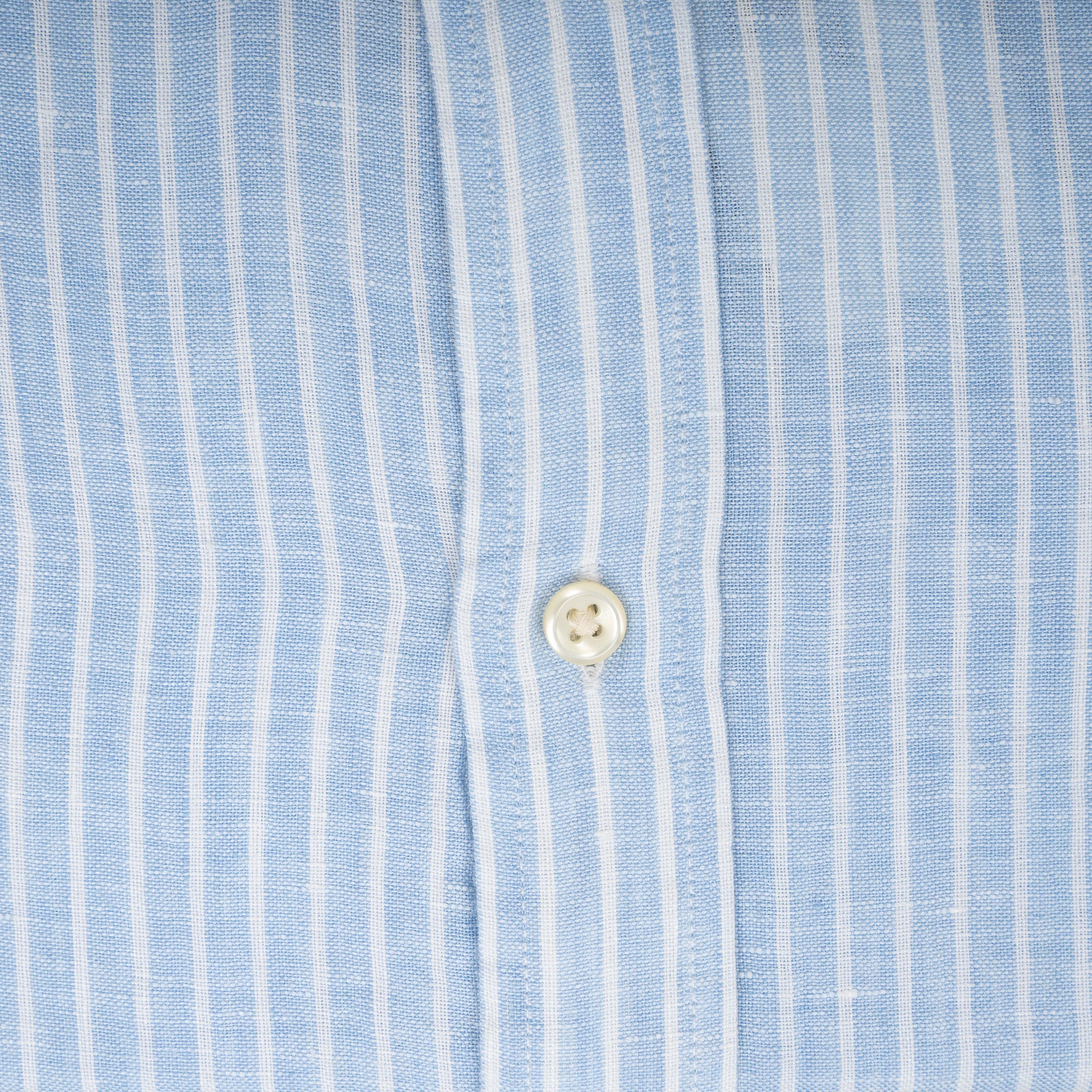 Ralph Lauren Linnen Overhemd Lichtblauw Gestreept | Custom Fit