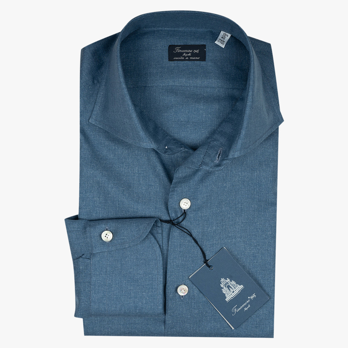 Finamore Overhemd Jeansblauw | Napoli