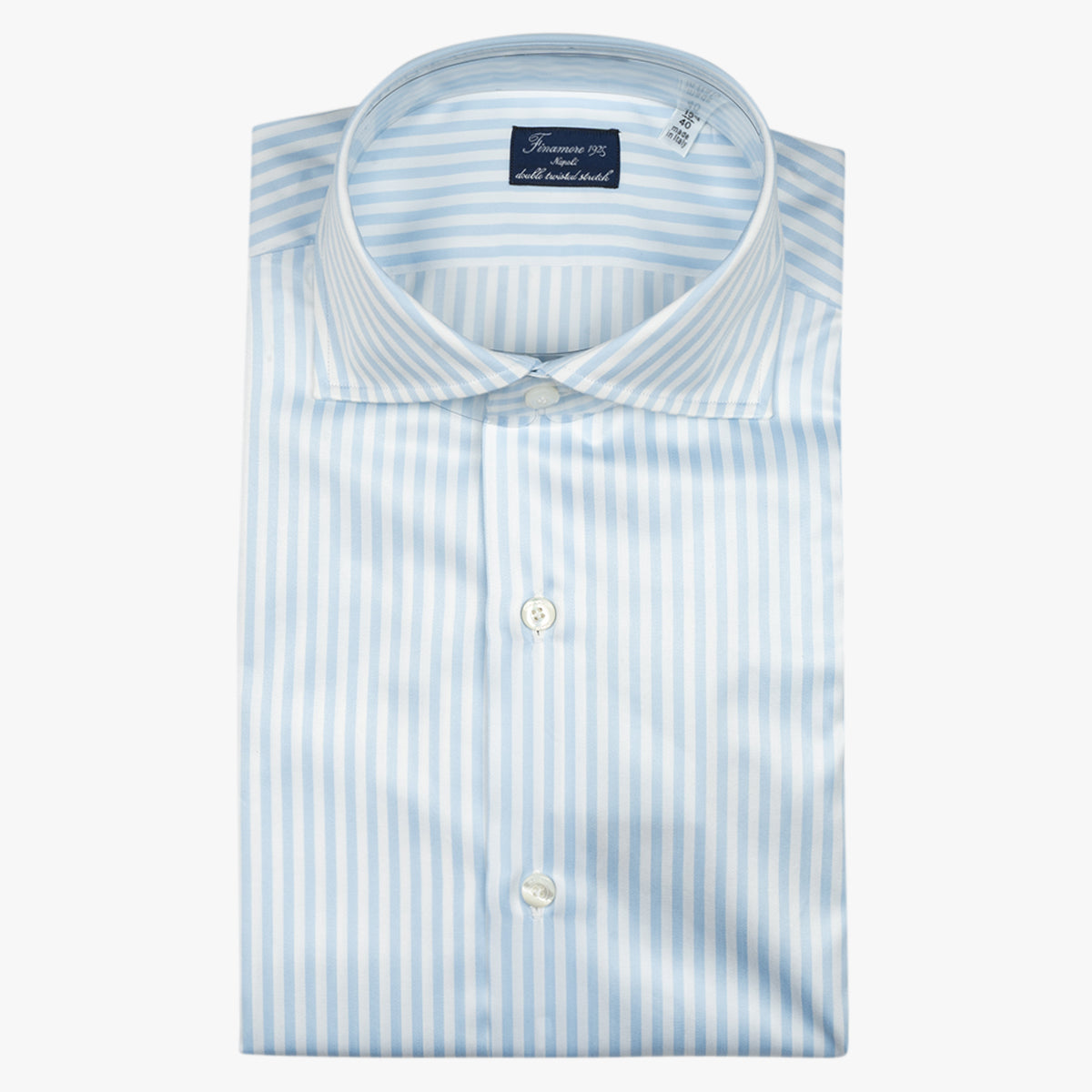 Finamore Overhemd Lichtblauw Gestreept | Alumo