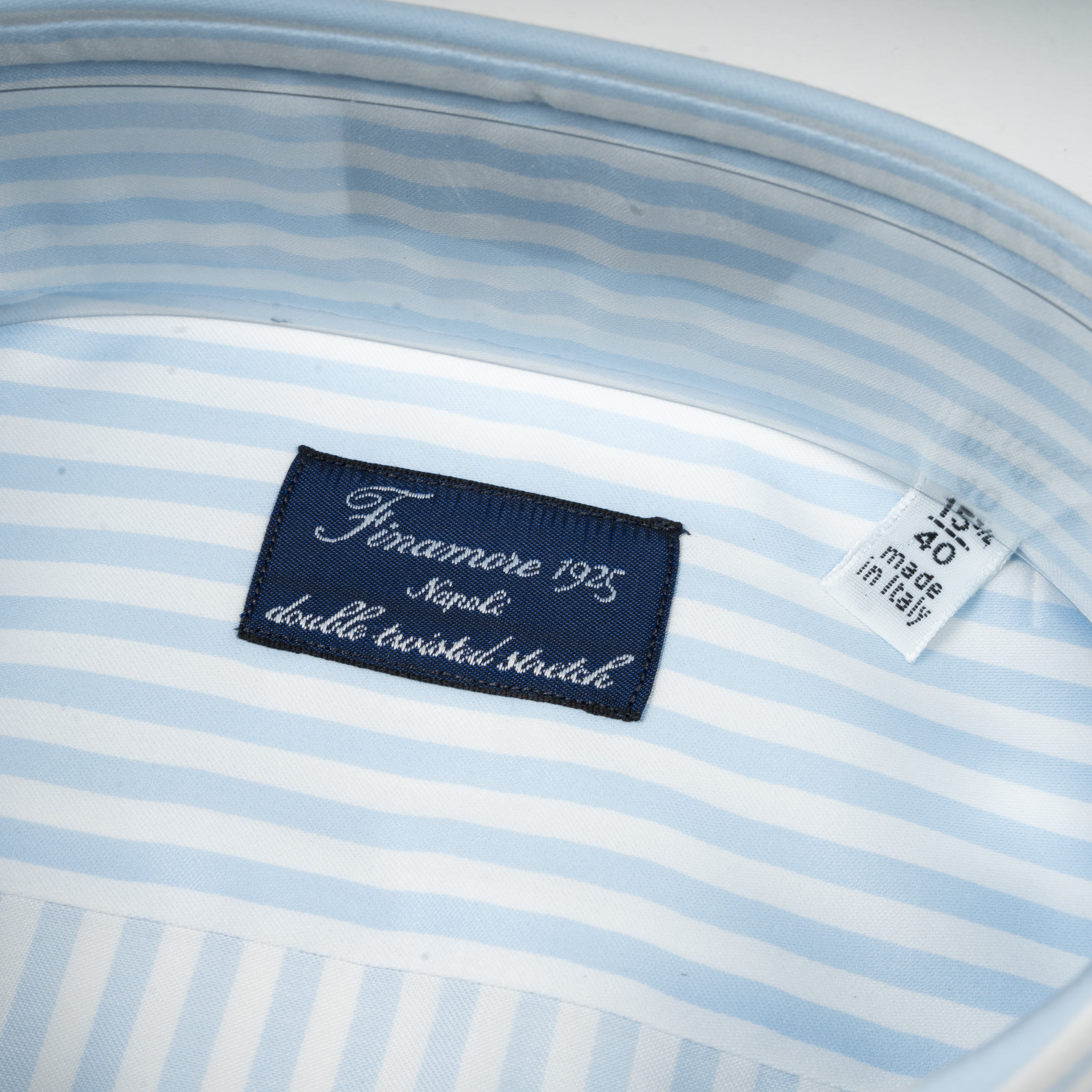 Finamore Overhemd Lichtblauw Gestreept | Alumo