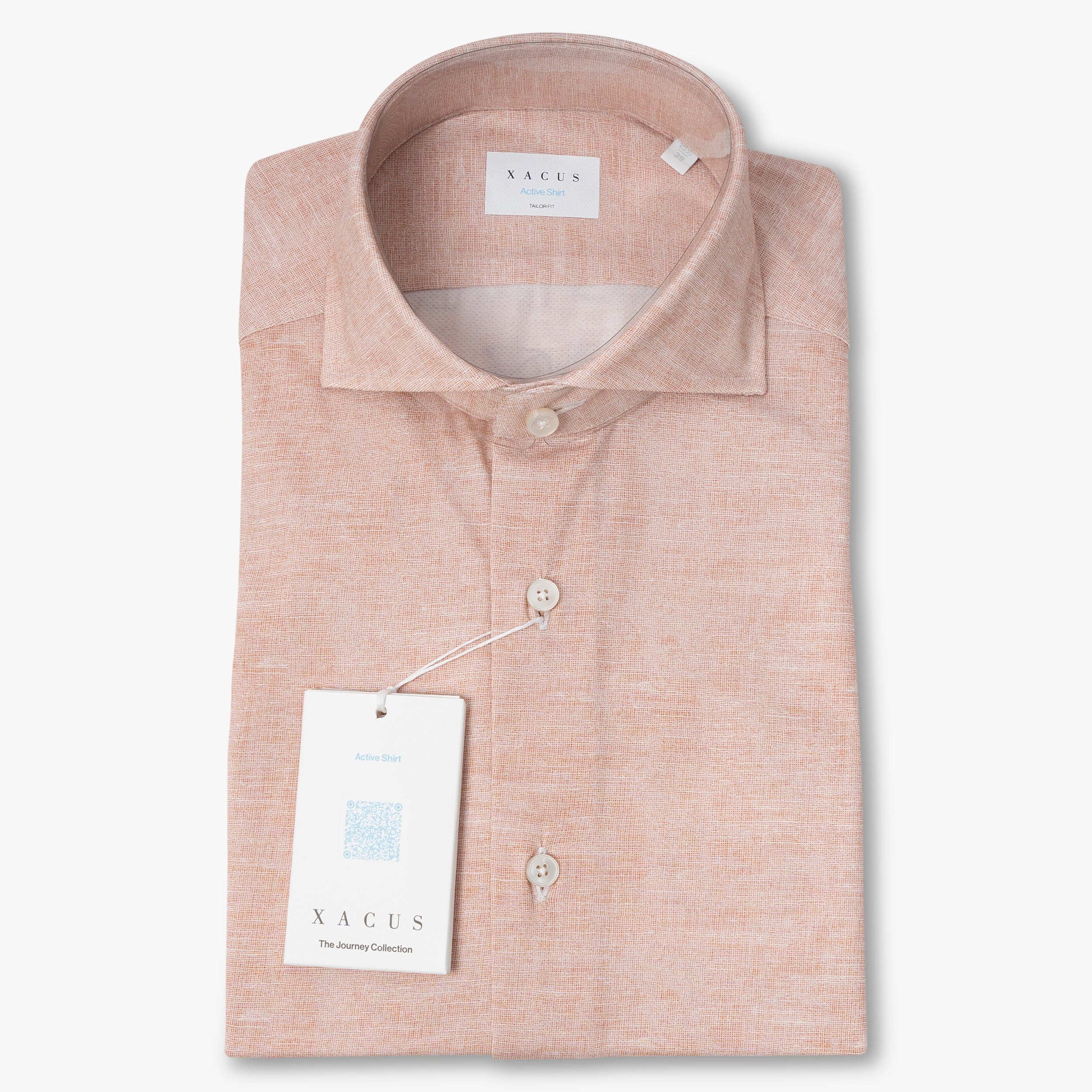 Xacus Overhemd Oranje Linnen Look | Active Shirt