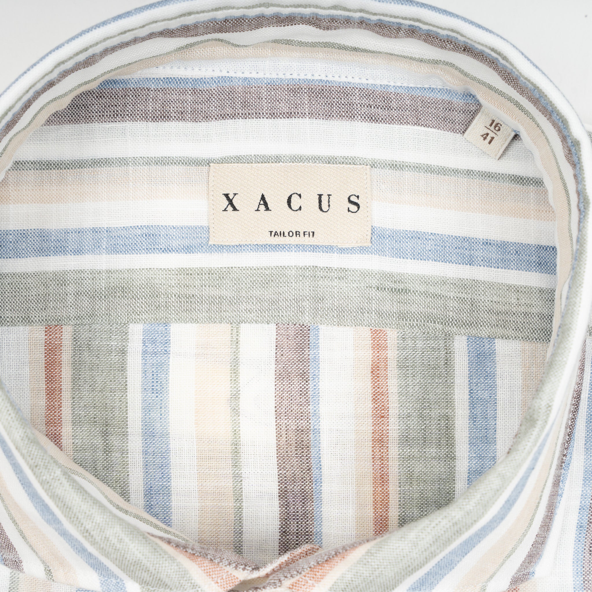 Xacus Linnen Overhemd Gestreept | Albini