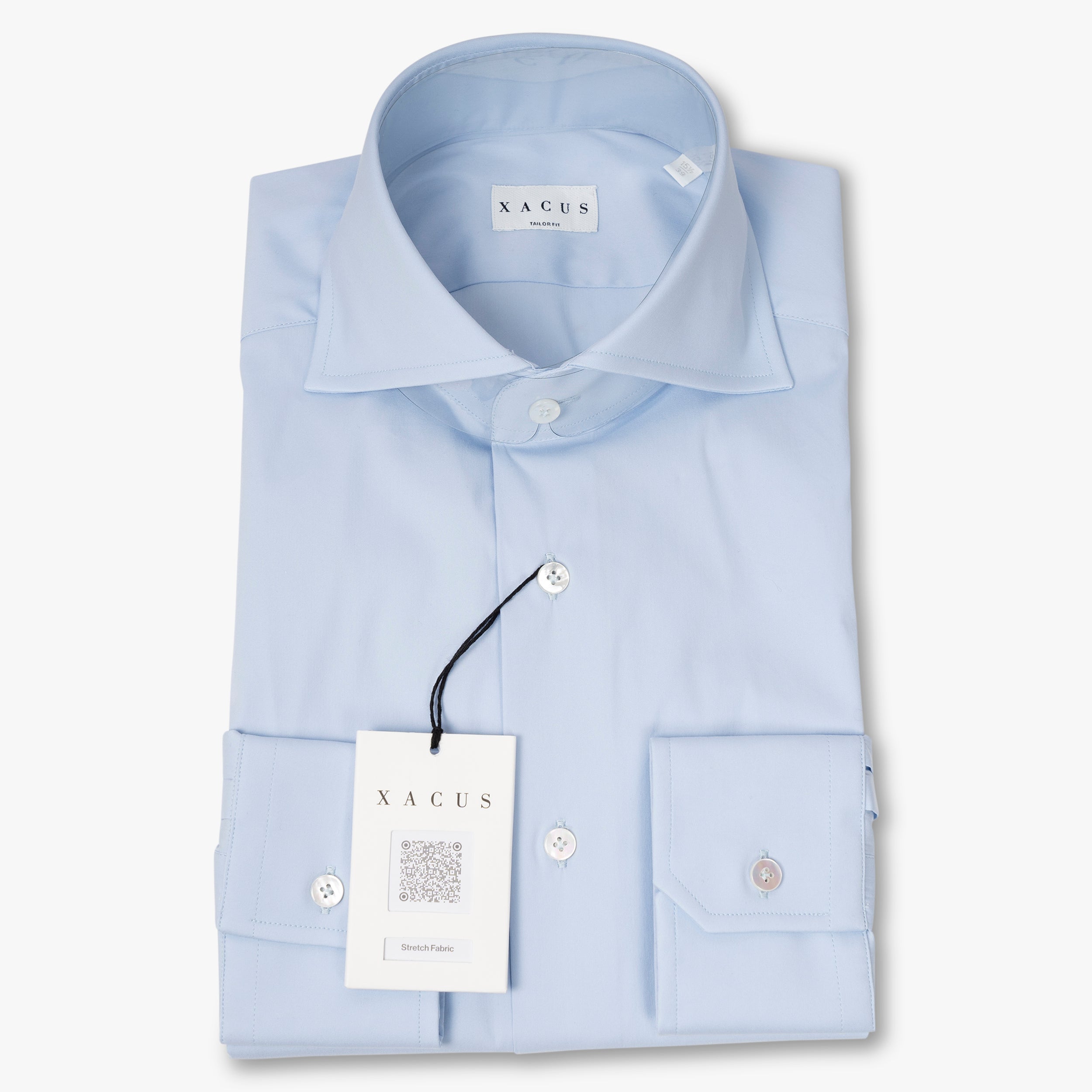 Xacus Overhemd Lichtblauw | Albini Stretch